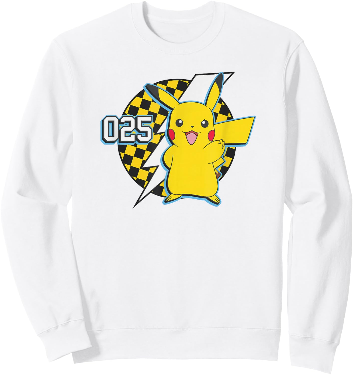Pokémon Pikachu 025 Pika Racer Number Logo Sweatshirt - Sweatshirt | White