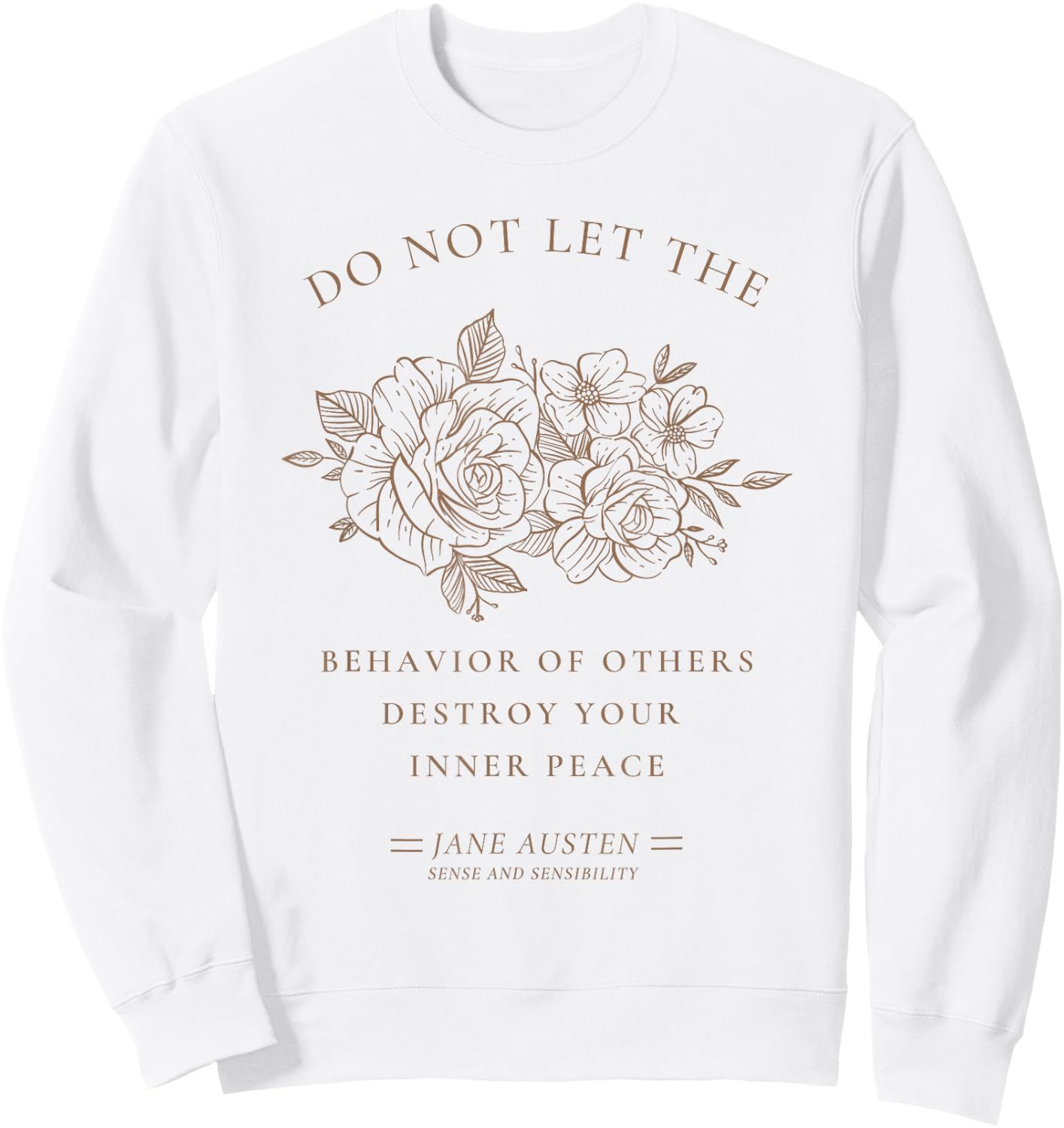 Jane Austen Sense and Sensibility Bookish Bookworm Novel Sweatshirt - Sweatshirt | White