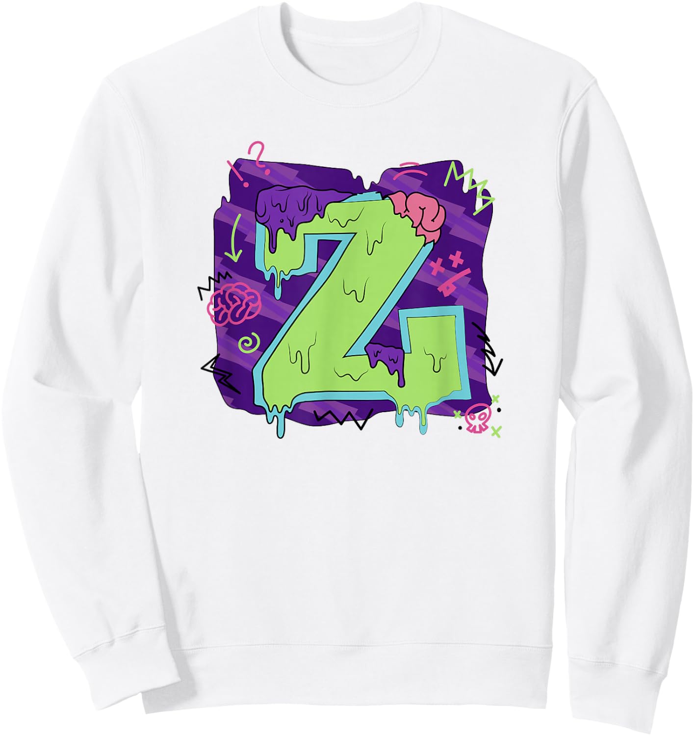 Disney Zombies Seabrook Football Letter Z Drippy Logo Sweatshirt - Sweatshirt | White