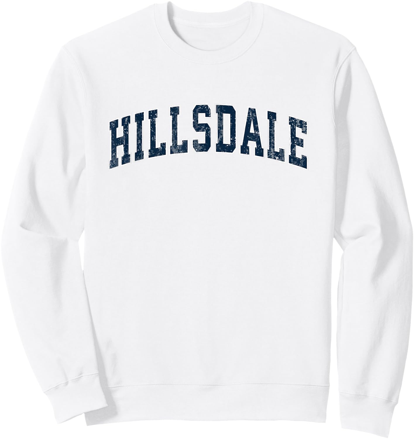 Hillsdale New Jersey NJ Vintage Sports Design Navy Design Sweatshirt - Sweatshirt | White