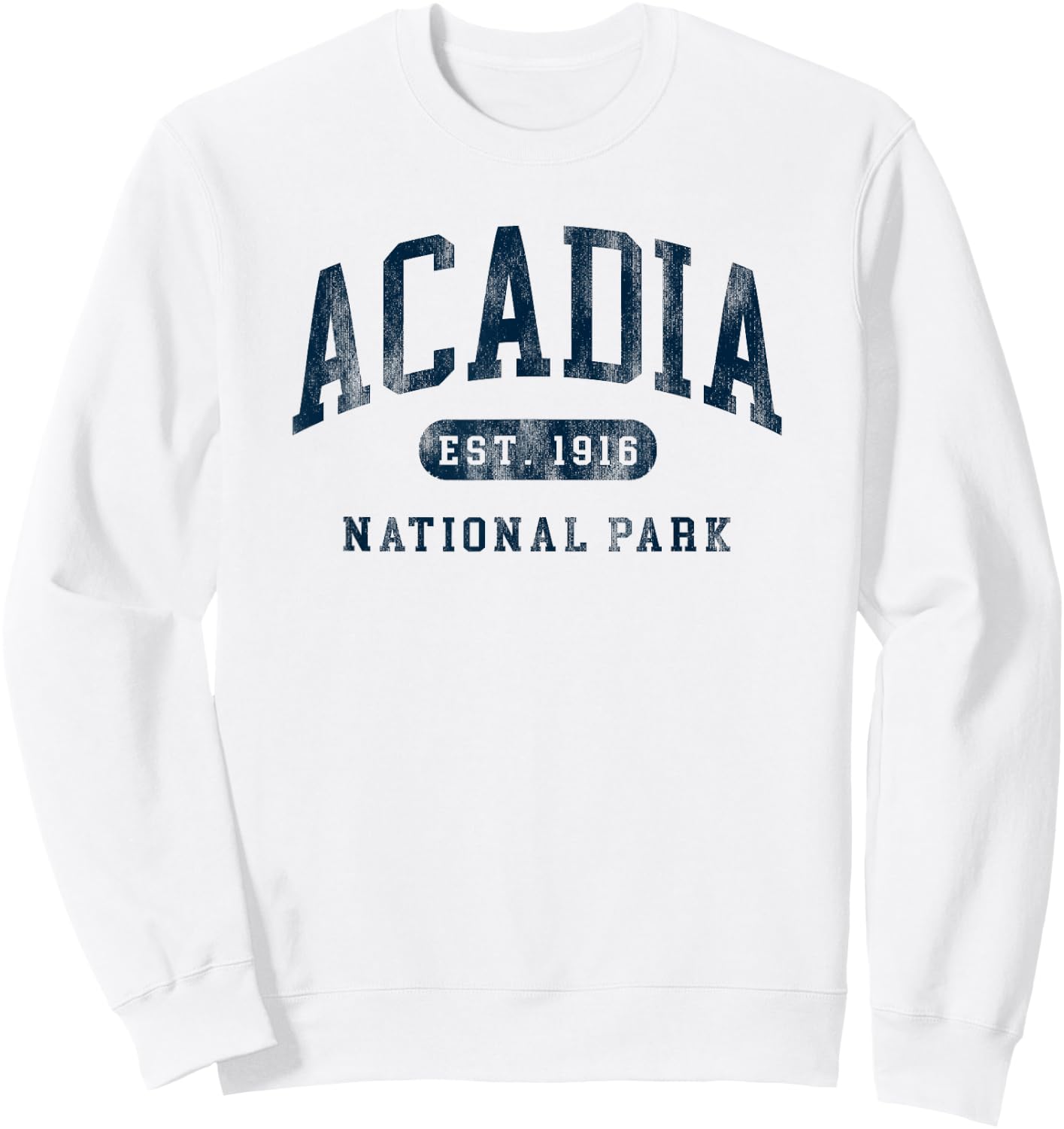 Retro Acadia National Park Maine Est 1916 Hiking Sweatshirt - Sweatshirt | White