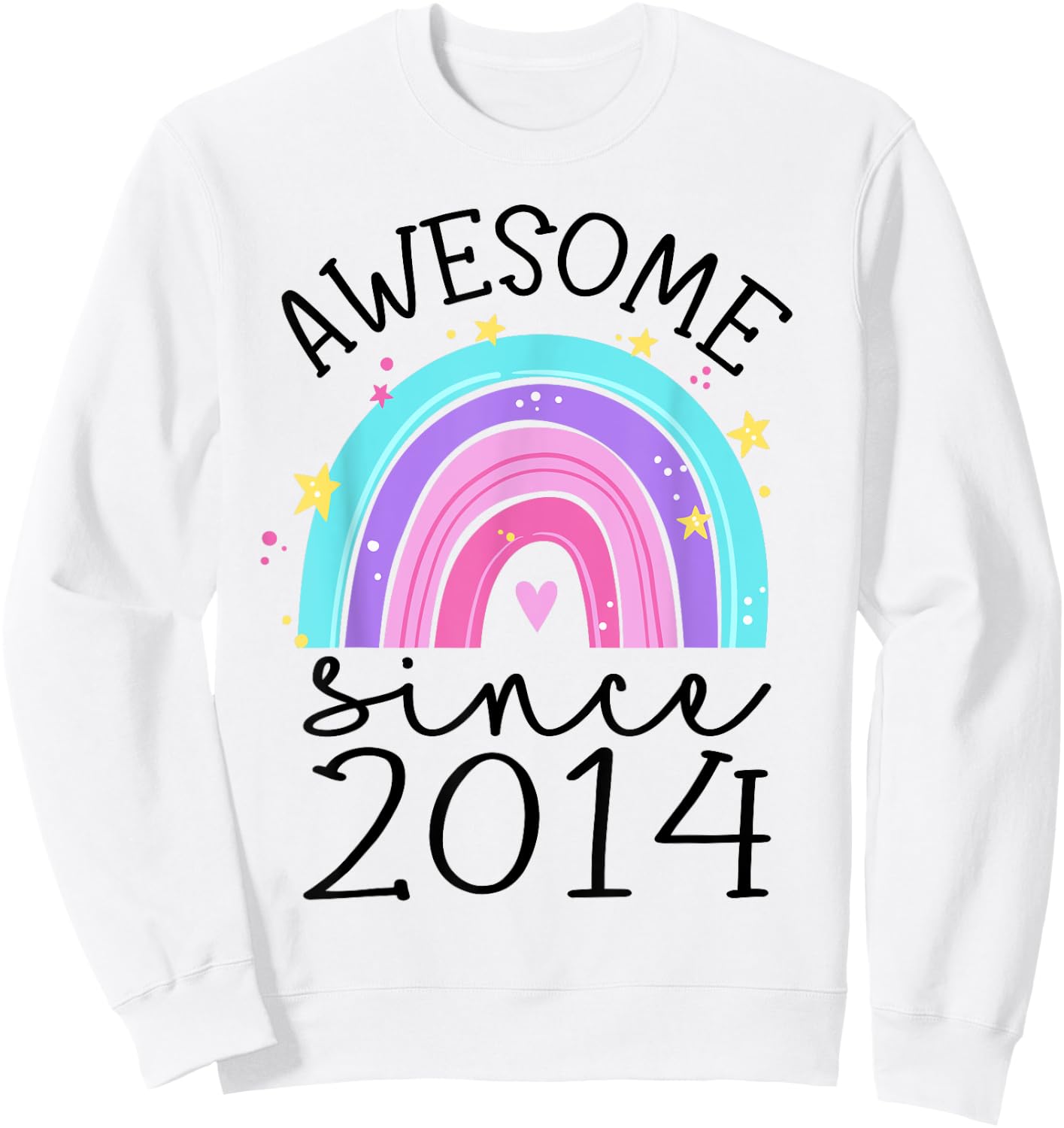 Awesome Since 2014 11th Birthday Rainbow 11 Year Old Sweatshirt - Sweatshirt | White