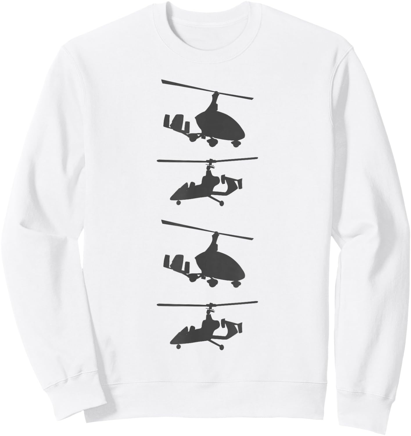 Gyrocopter Model Silhouette Gyroplane For Autogyro Pilots Sweatshirt - Sweatshirt | White