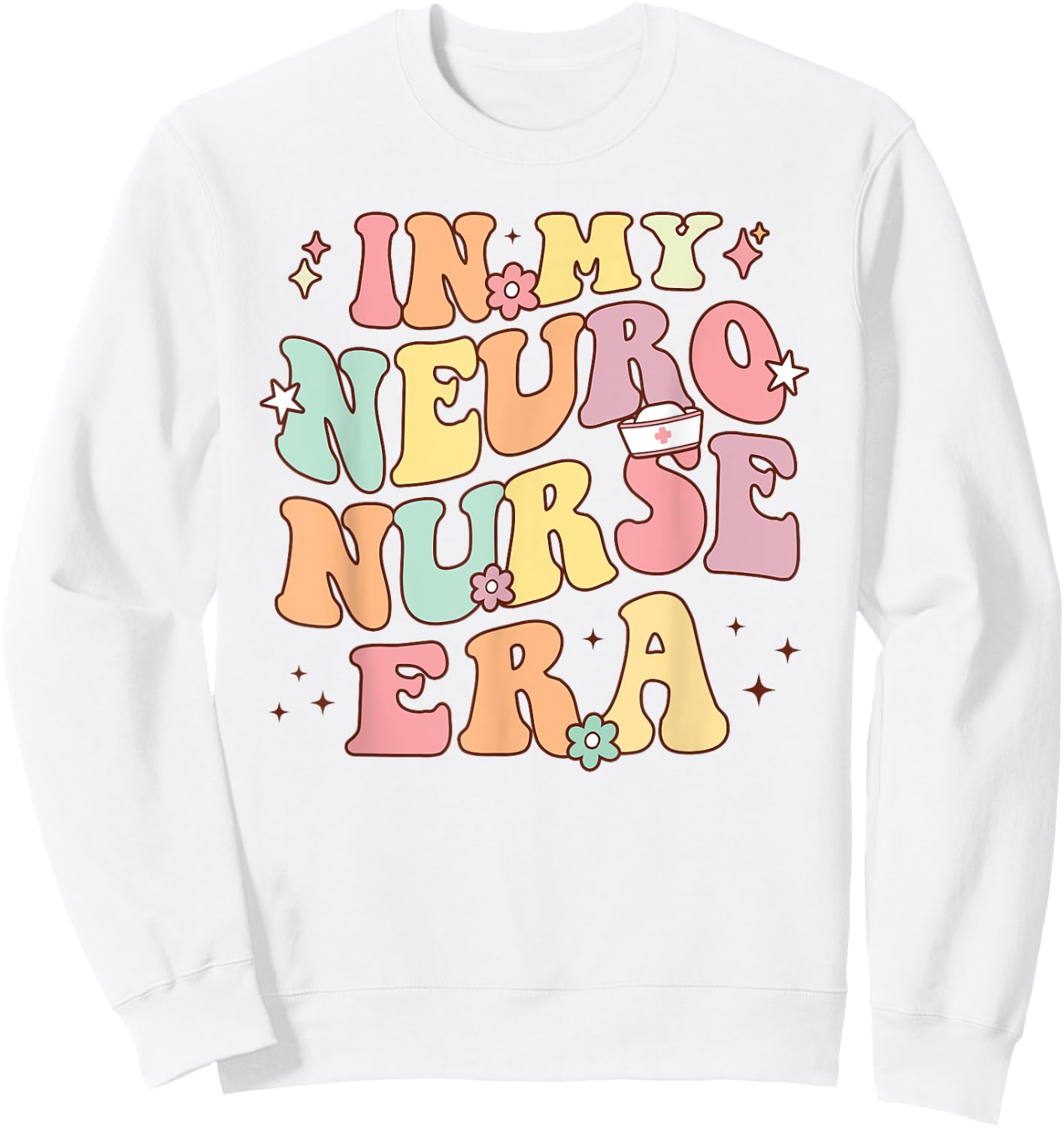 In My Neuro Nurse Era Retro Neuroscience Neurology Nursing Sweatshirt - Sweatshirt | White
