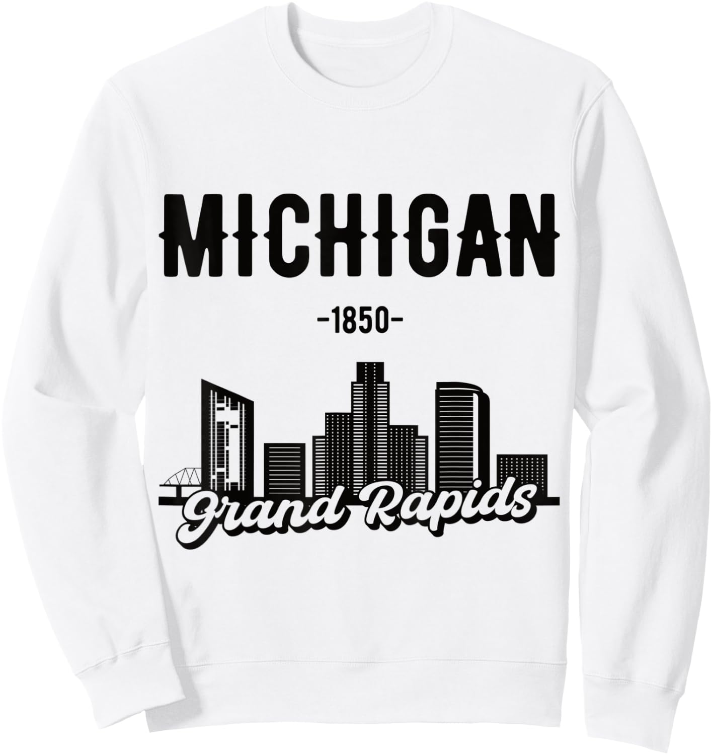 Grand Rapids Michigan Skyline Sweatshirt - Sweatshirt | White
