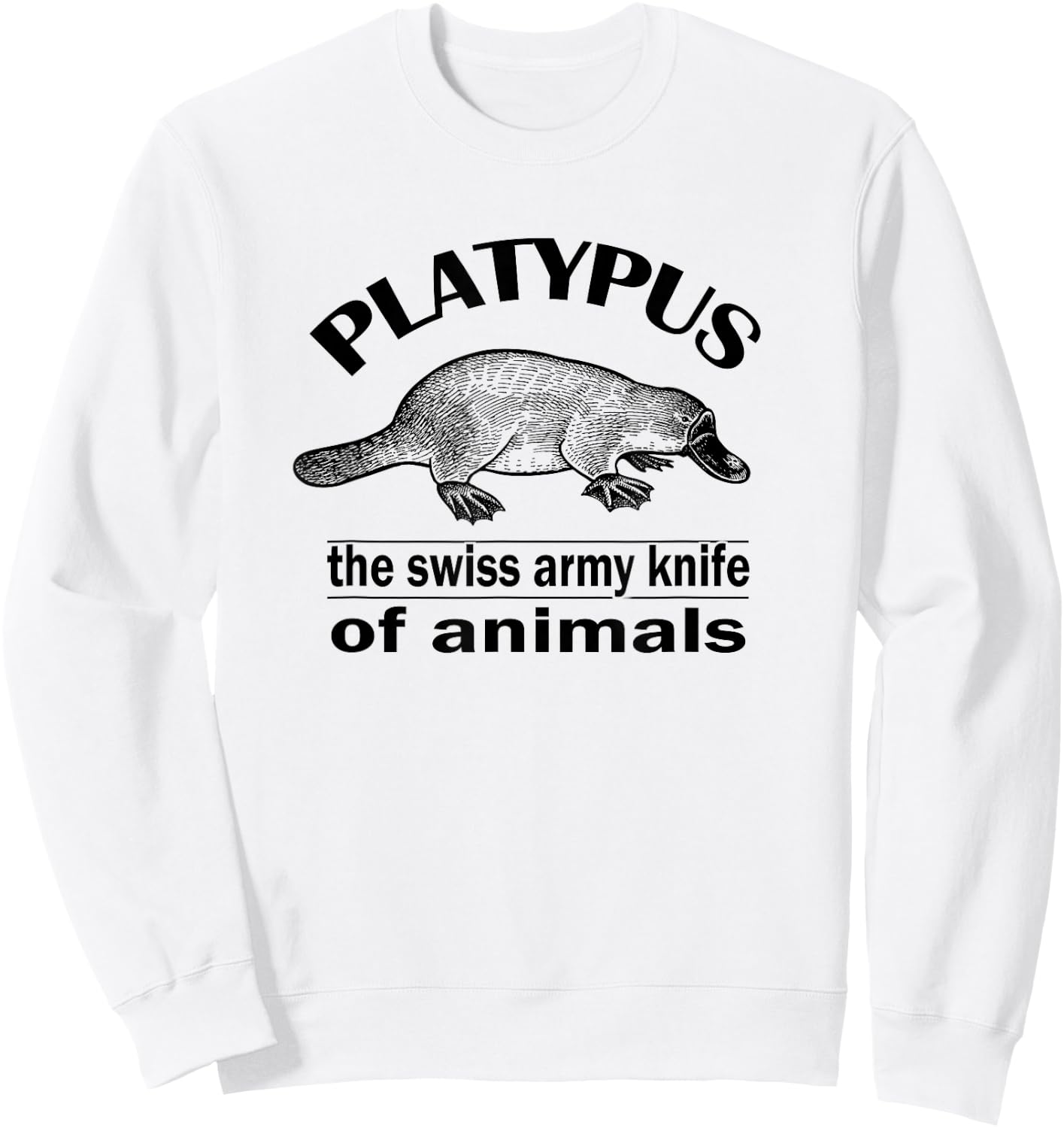 Retro Vintage Swiss Army Knife Platypus Lover Sweatshirt - Sweatshirt | White