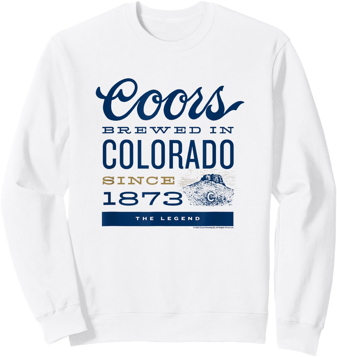 Coors Brewing Company Coors Brewed In Colorado Retro Poster Sweatshirt - Sweatshirt | White