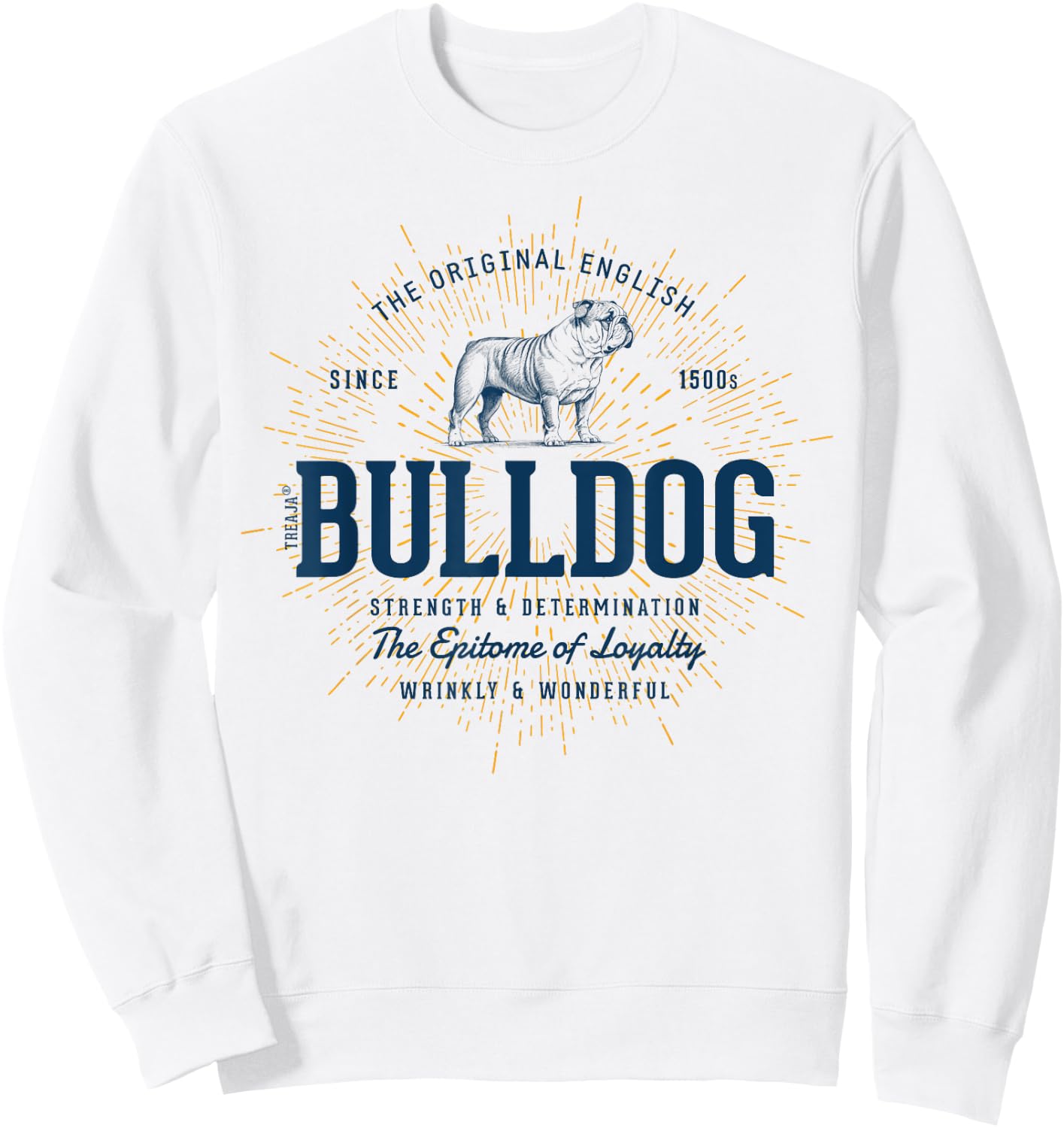 Retro English Bulldog Vintage Women Kids Sweatshirt - Sweatshirt | White