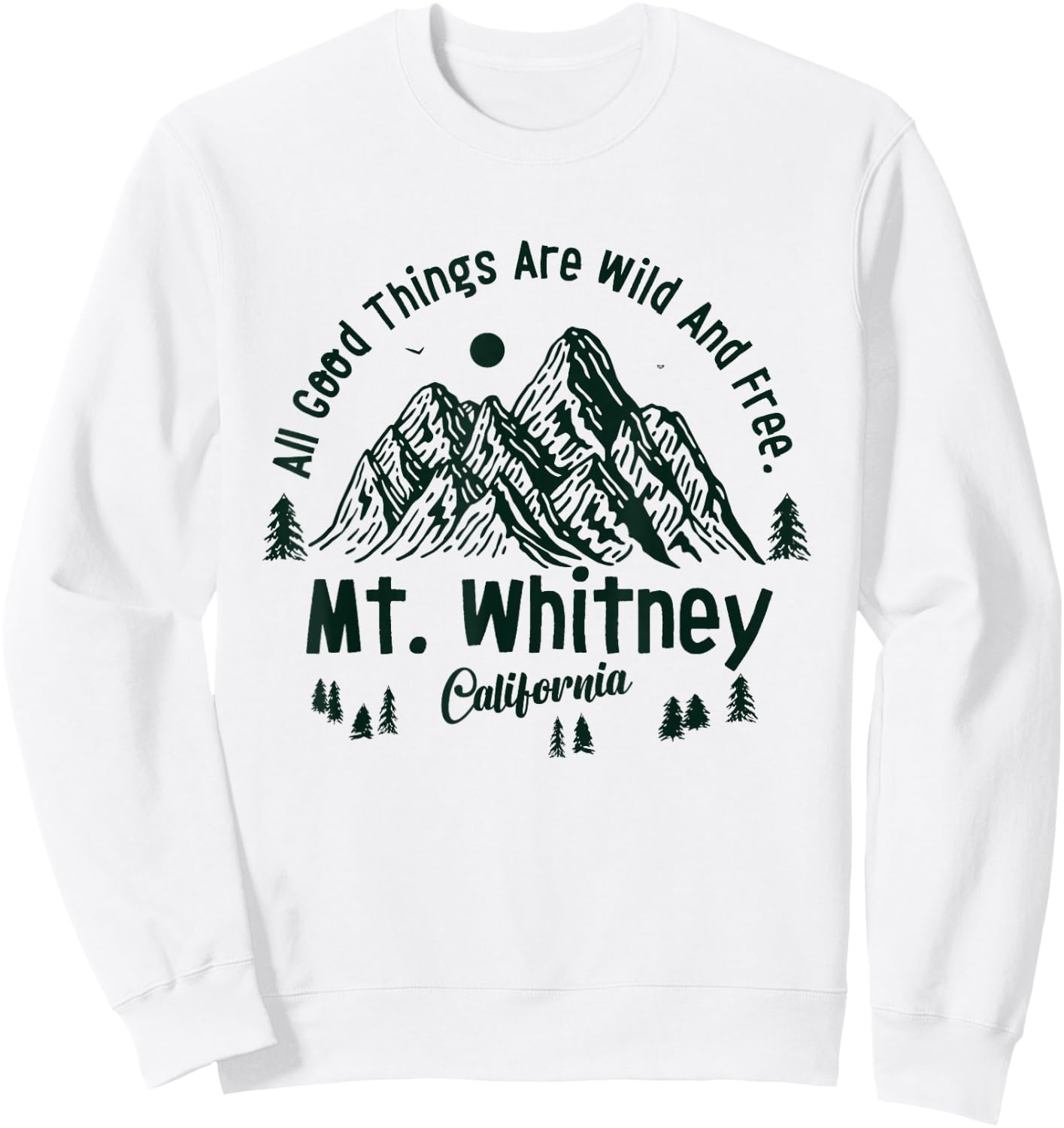 Mt. Whitney Mountains California Hiking Outdoors Vintage Sweatshirt - Sweatshirt | White