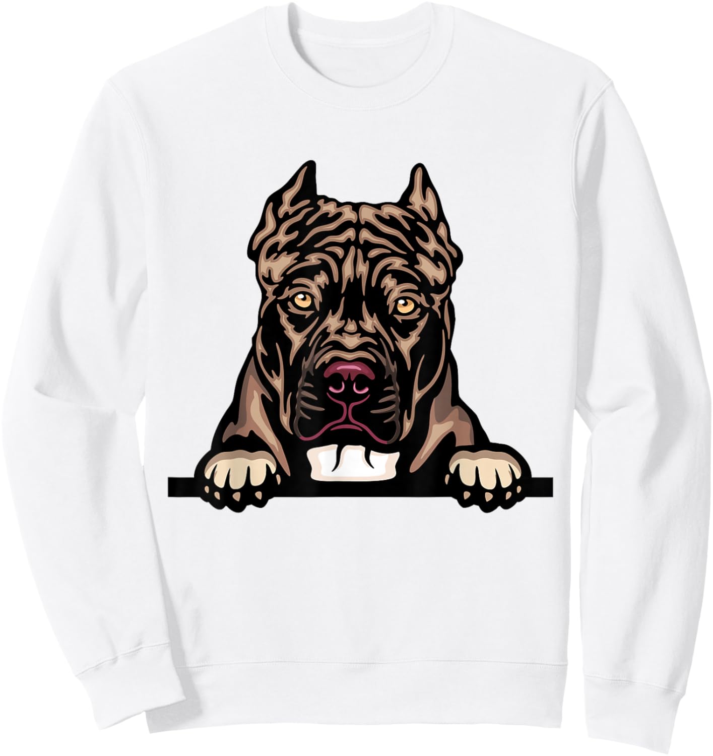 Pit Bull Dog Breed Popping Up Fun Pit Bull Owner Sweatshirt - Sweatshirt | White