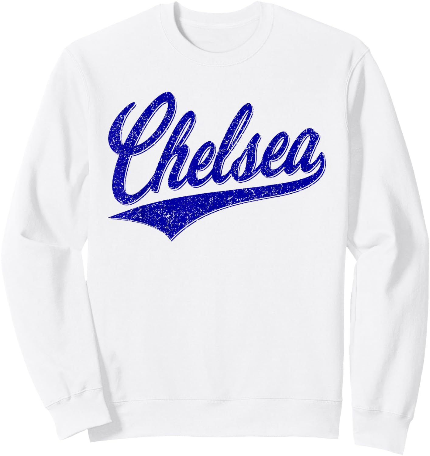 Chelsea London England Varsity Script Classic Sport Jersey Sweatshirt - Sweatshirt | White