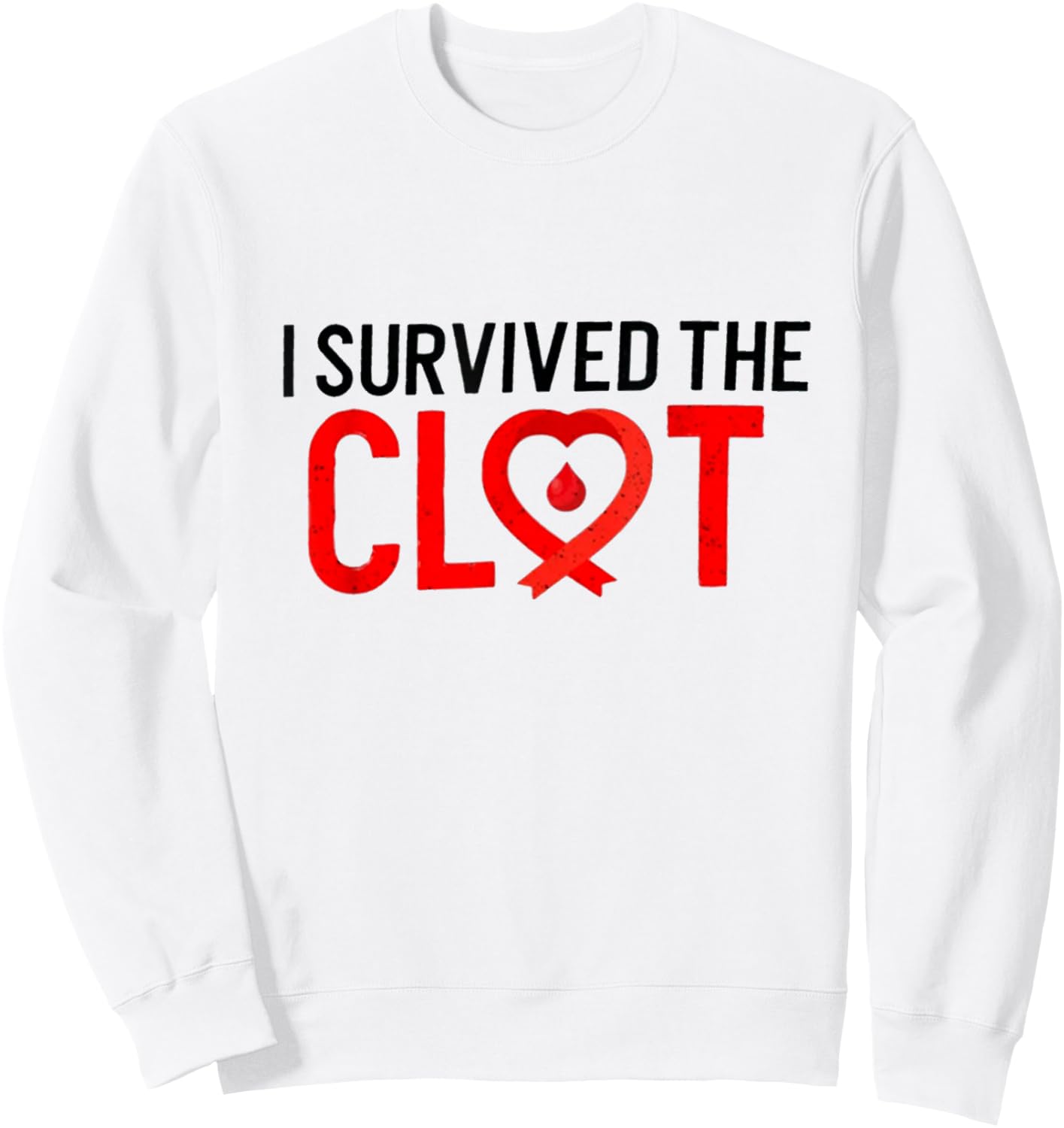 I Survived Blood Clot, Pulmonary Embolism Awareness Sweatshirt - Sweatshirt | White