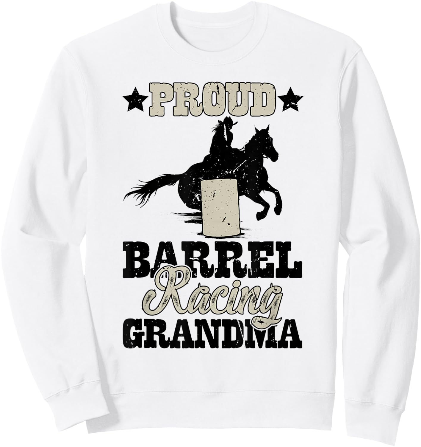 Proud Barrel Racer Grandma Barrel Racing Grandma Sweatshirt - Sweatshirt | White