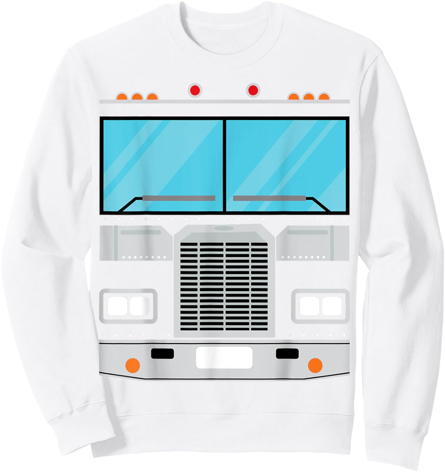 Semi Truck Costume Simple Easy Halloween Group Costume Sweatshirt - Sweatshirt | White