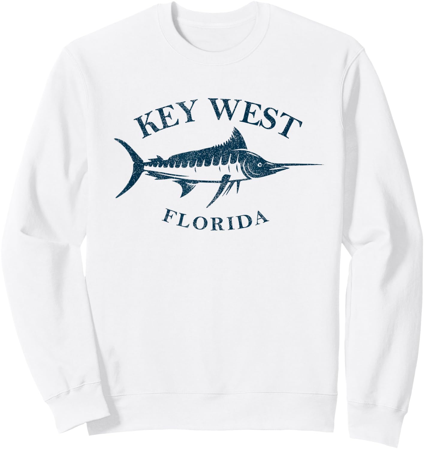 Vintage Key West Florida Keys Fishing Vacation Boating Beach Sweatshirt - Sweatshirt | White