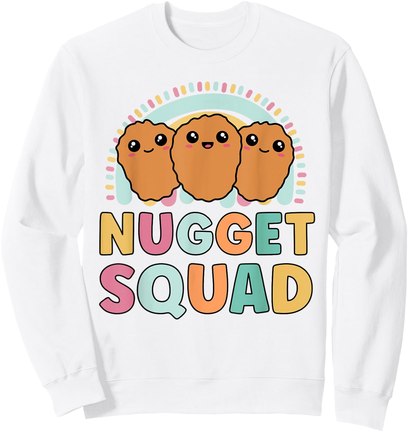 Nuggets Squad Funny Matching for Girls Chicken Nuggets Sweatshirt - Sweatshirt | White