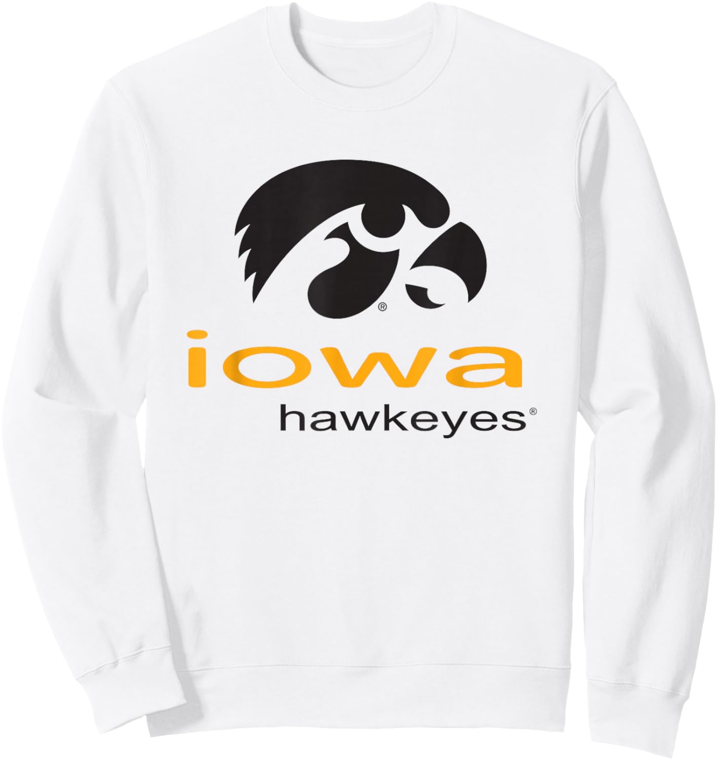 Iowa Hawkeyes Super Logo Officially Licensed Sweatshirt - Sweatshirt | White