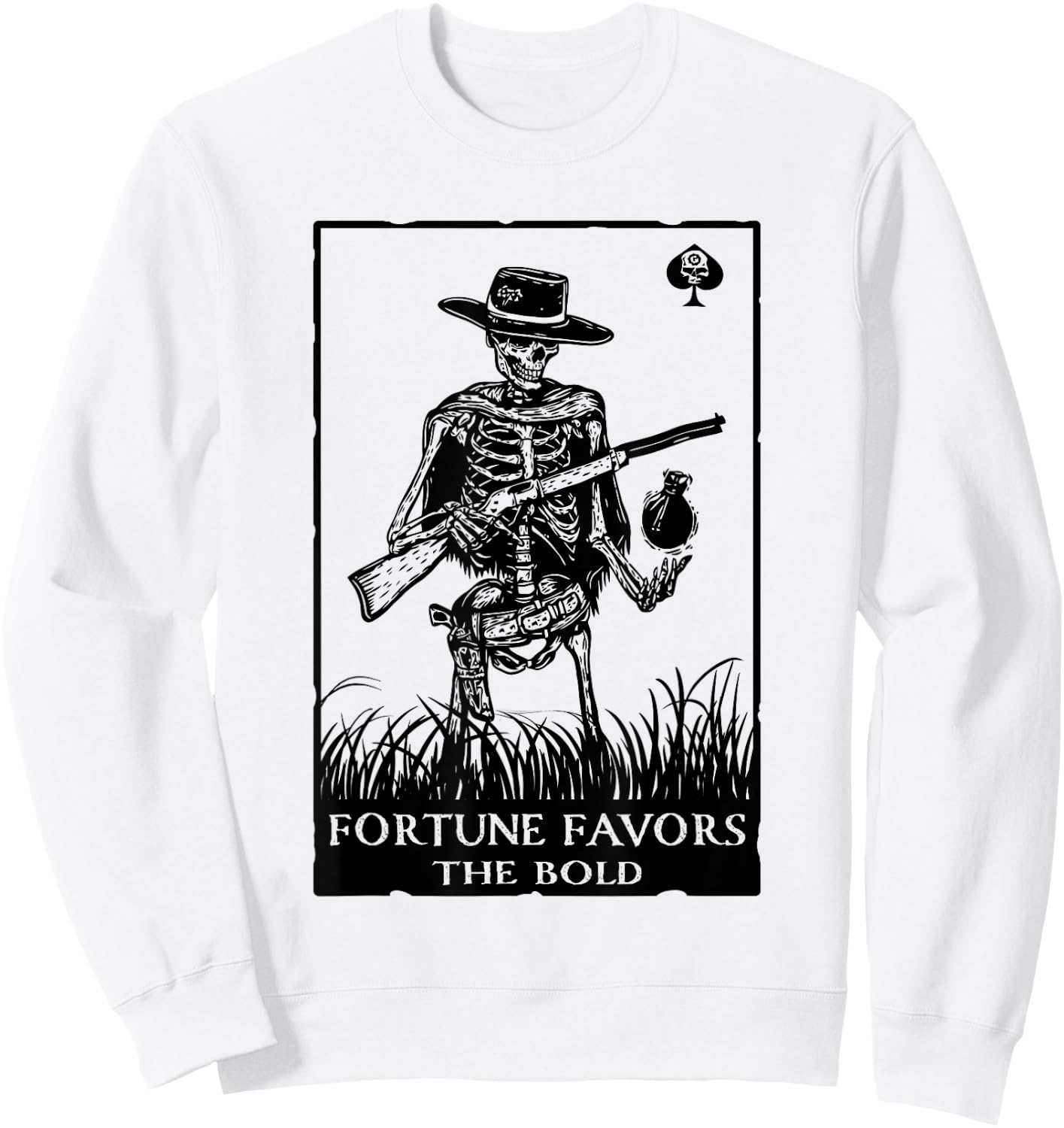 Fortune Favors The Bold Apparel Sweatshirt - Sweatshirt | White