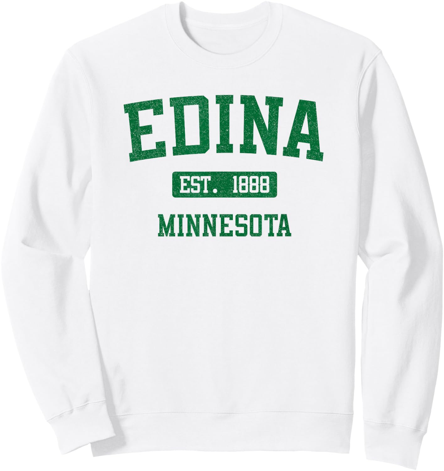Edina Minnesota Classic Varsity Style Block Letter Sweatshirt - Sweatshirt | White