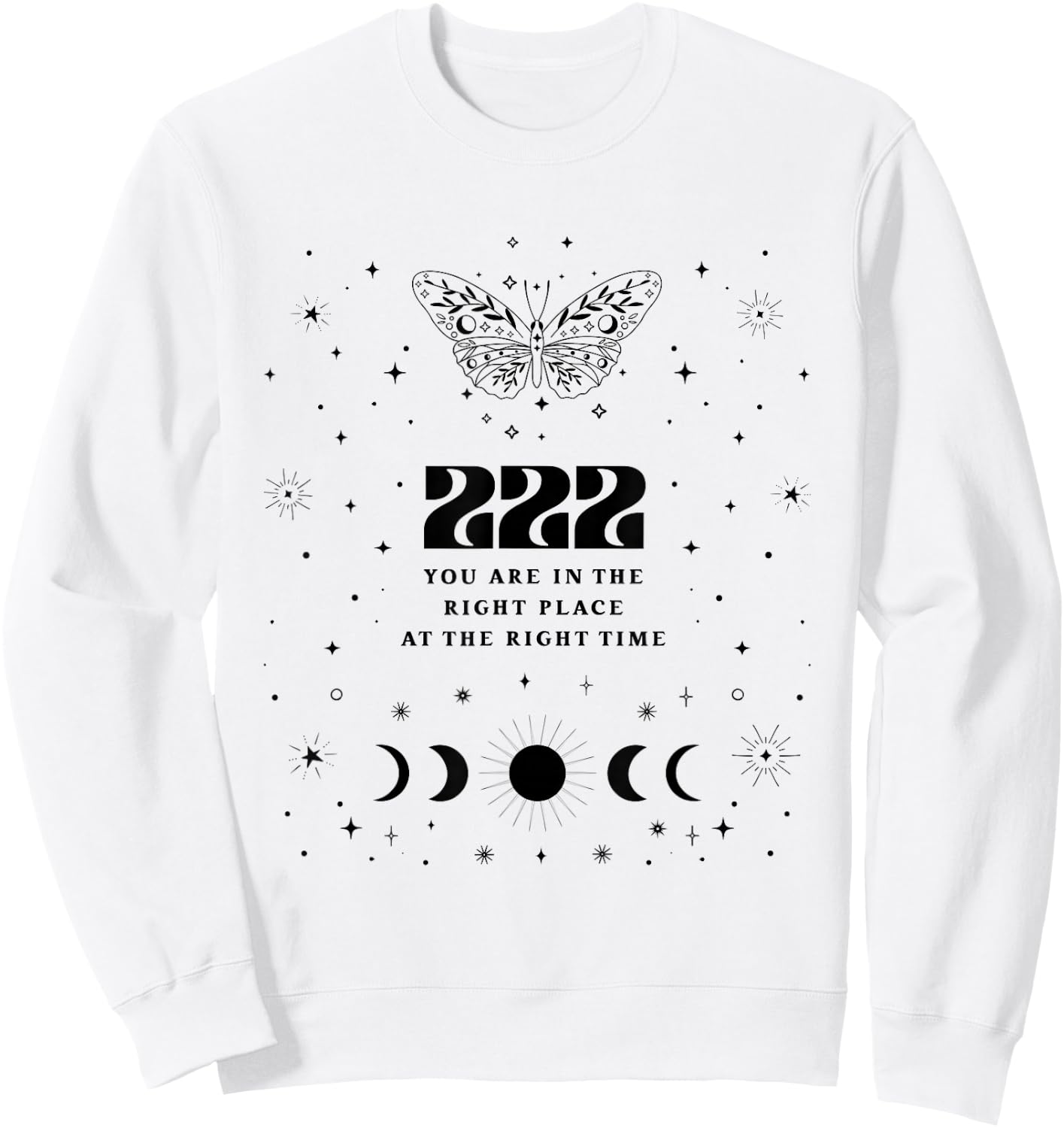 222 Angel Number Shirt Angel Aesthetic Angel Core Butterfly Sweatshirt - Sweatshirt | White