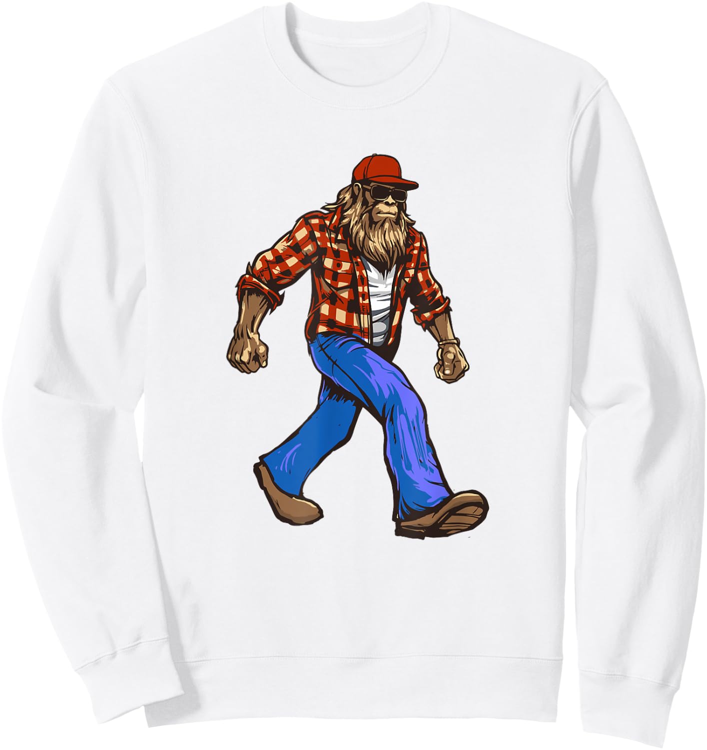 Country Redneck Sasquatch Bigfoot Dude Southern Pride Sweatshirt - Sweatshirt | White