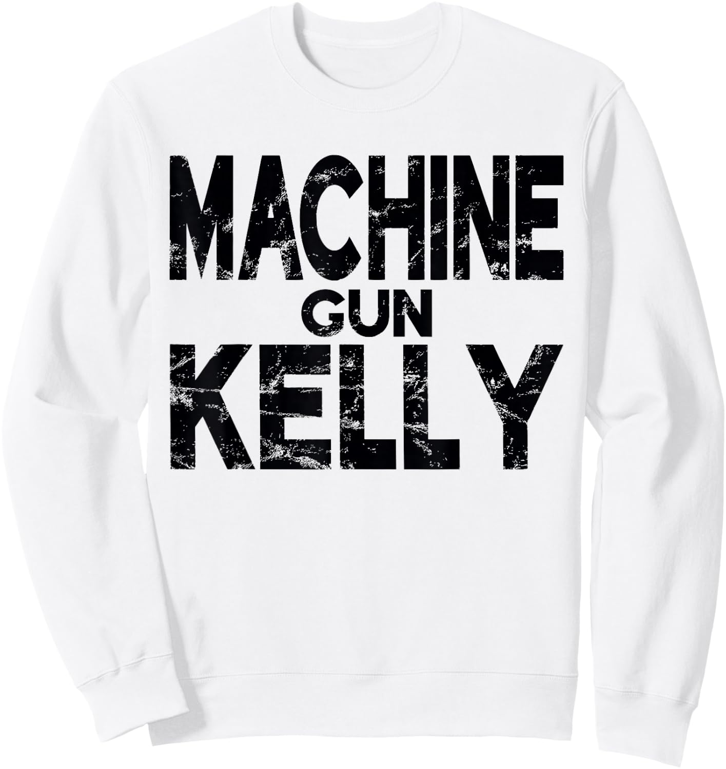 Official Machine Gun Kelly Distress Logo Sweatshirt - Sweatshirt | White