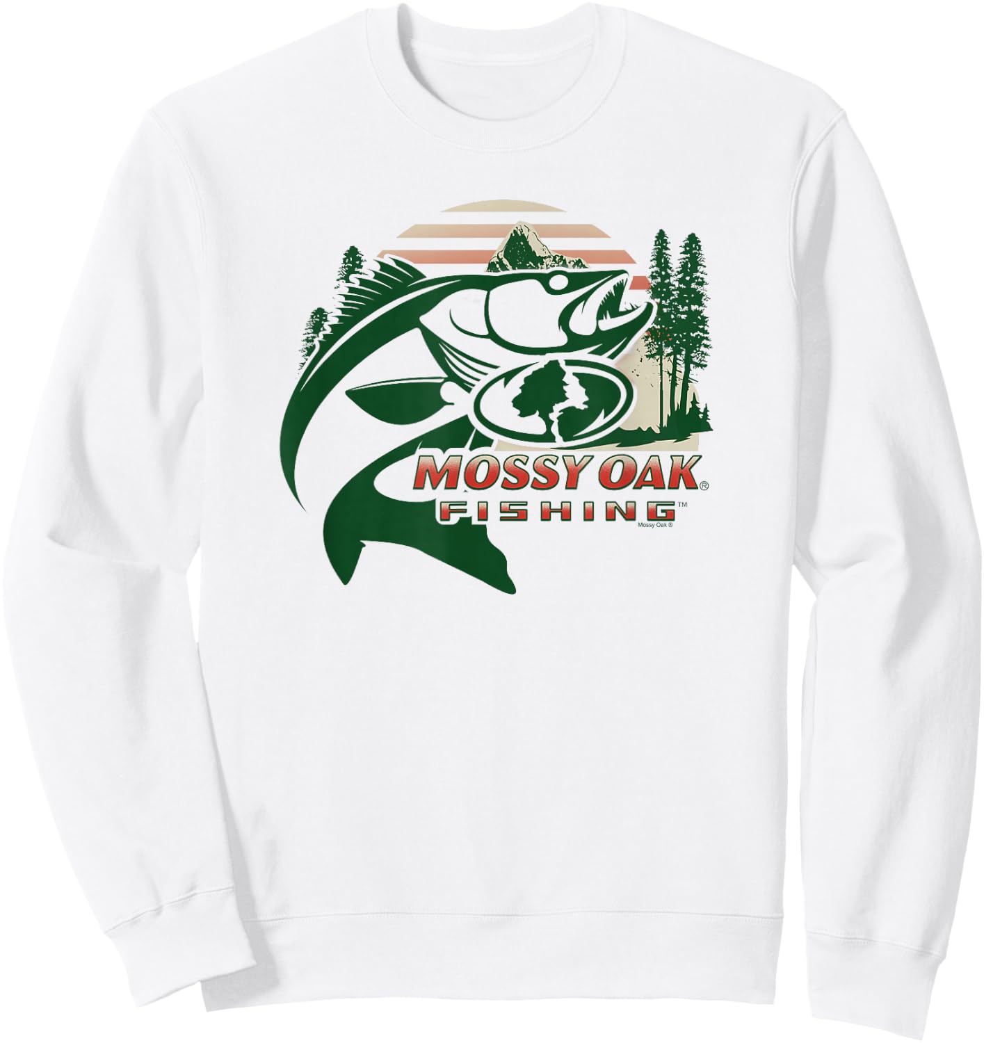 Mossy Oak Fishing Built for The Bite Fish Logo Sweatshirt - Sweatshirt | White