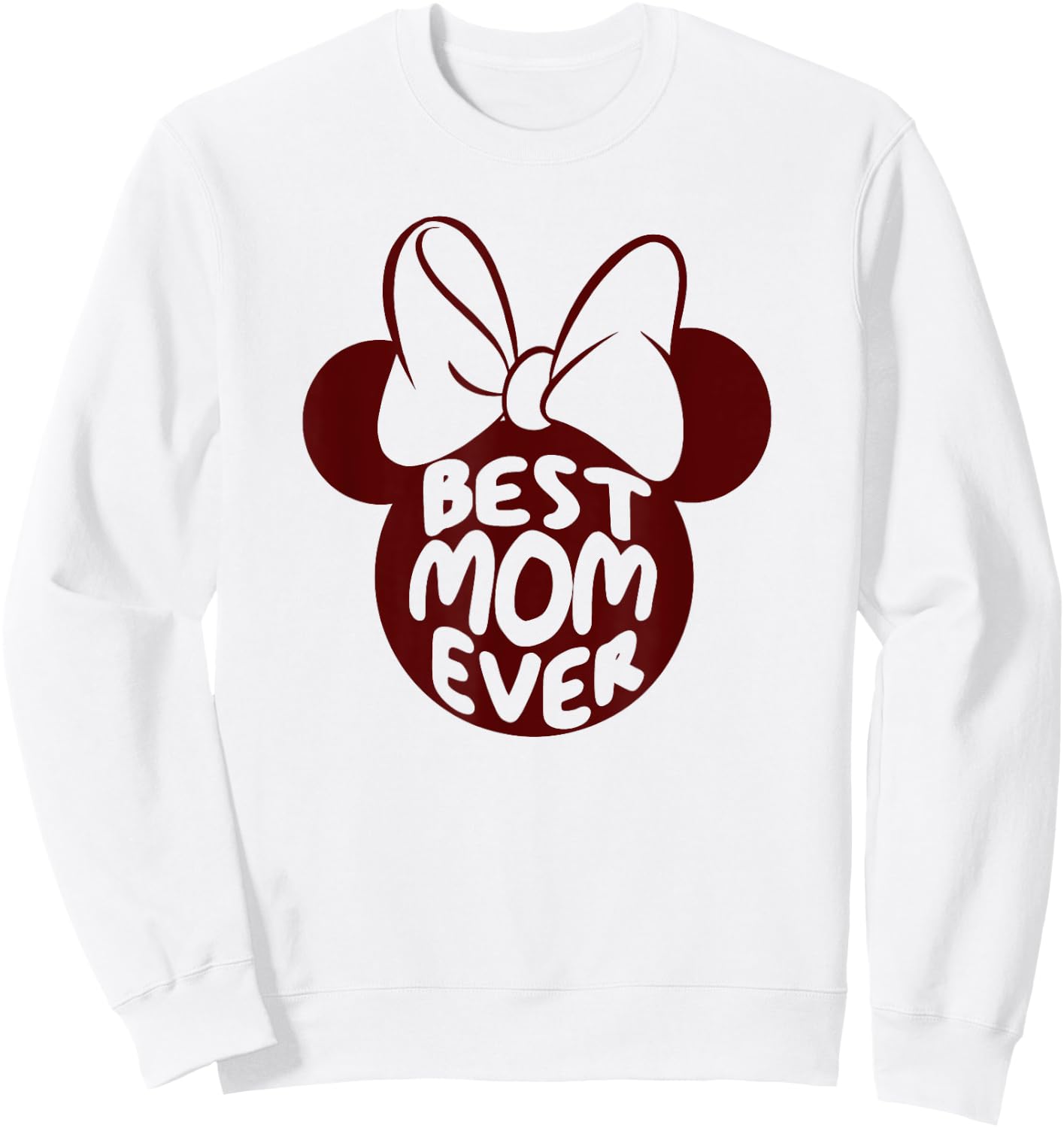 Disney Minnie Mouse Best Mom Ever Text Fill Sweatshirt - Sweatshirt | White
