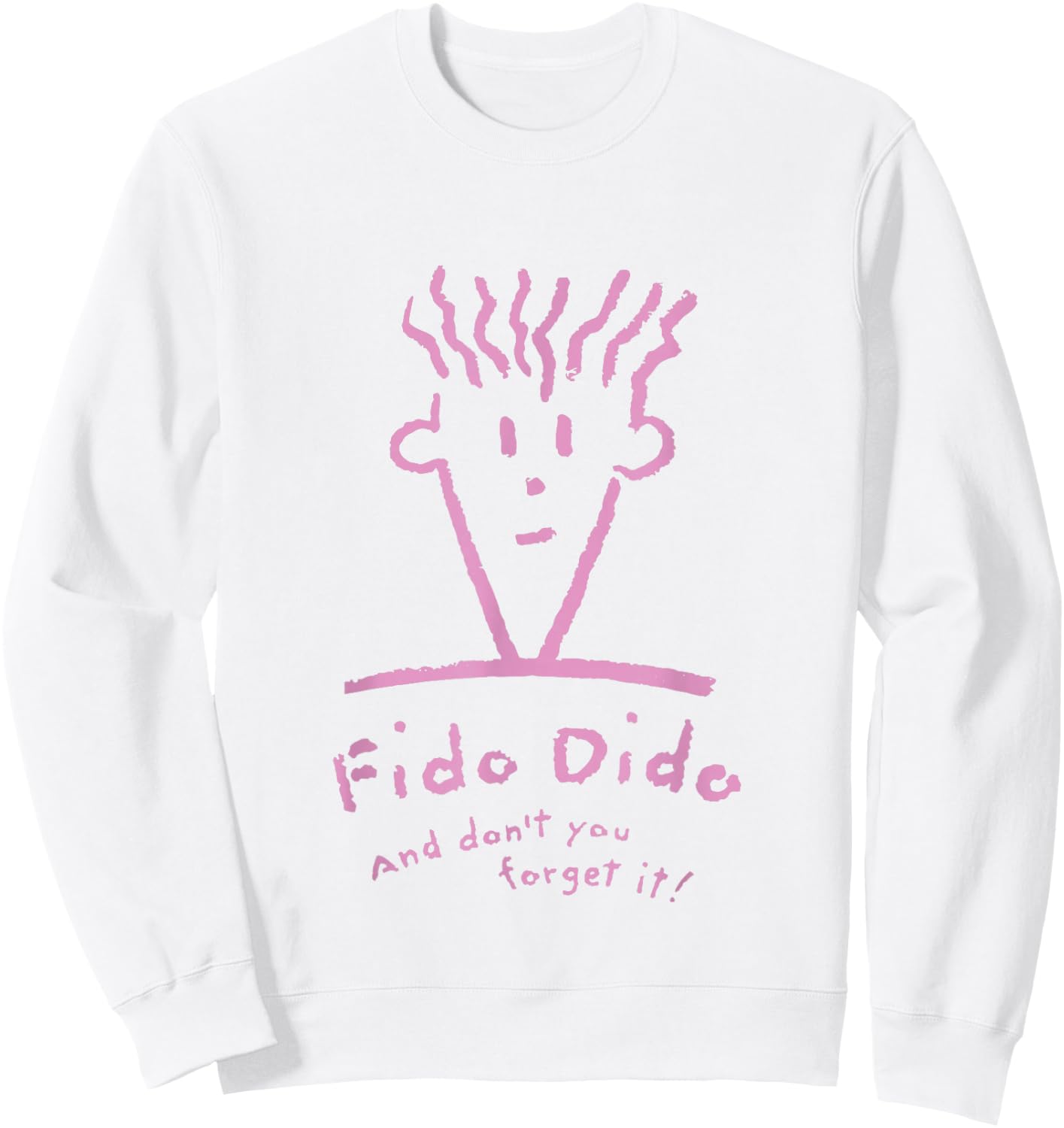 Fido Dido Pink Face Don't You Forget It Sweatshirt - Sweatshirt | White