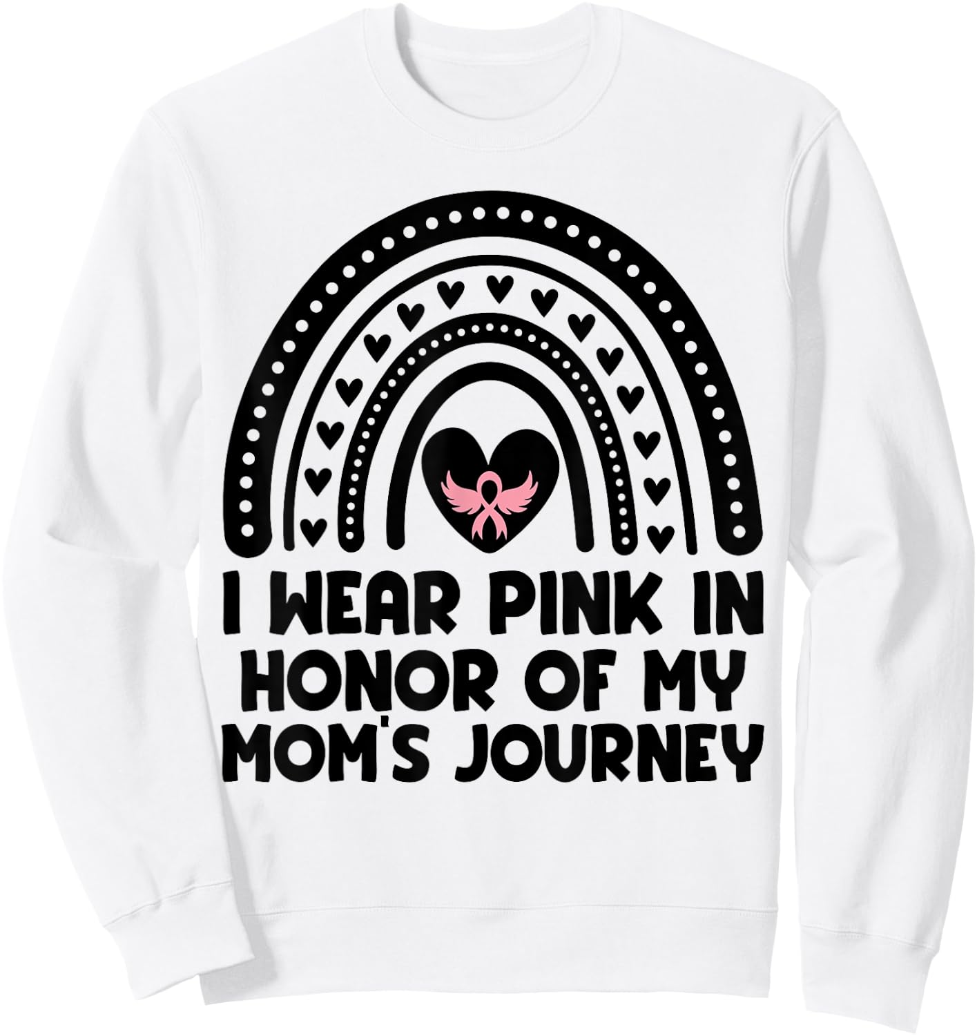 I Wear Pink In Honor Of My Mom Breast Cancer Awareness Sweatshirt - Sweatshirt | White