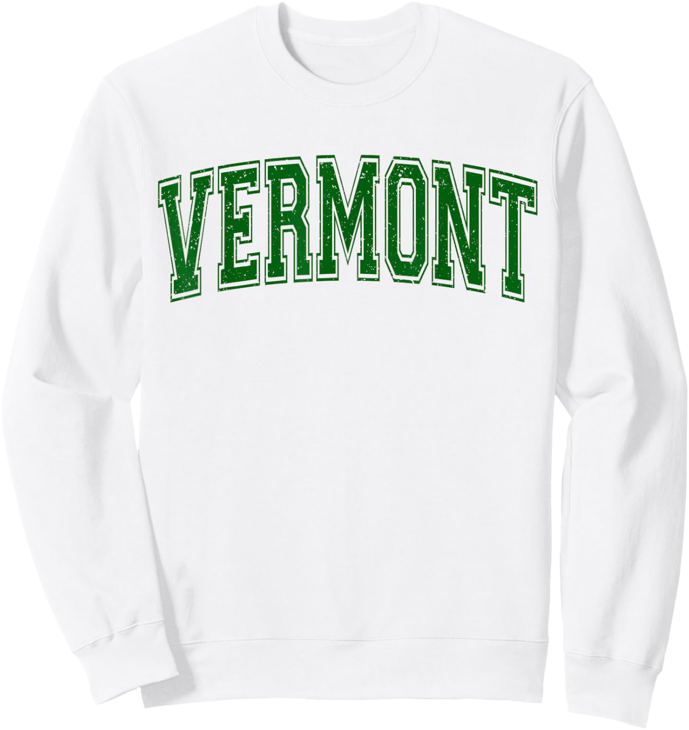 Vermont Varsity Style Text Flag Sports Athletic Jersey Style Sweatshirt - Sweatshirt | White