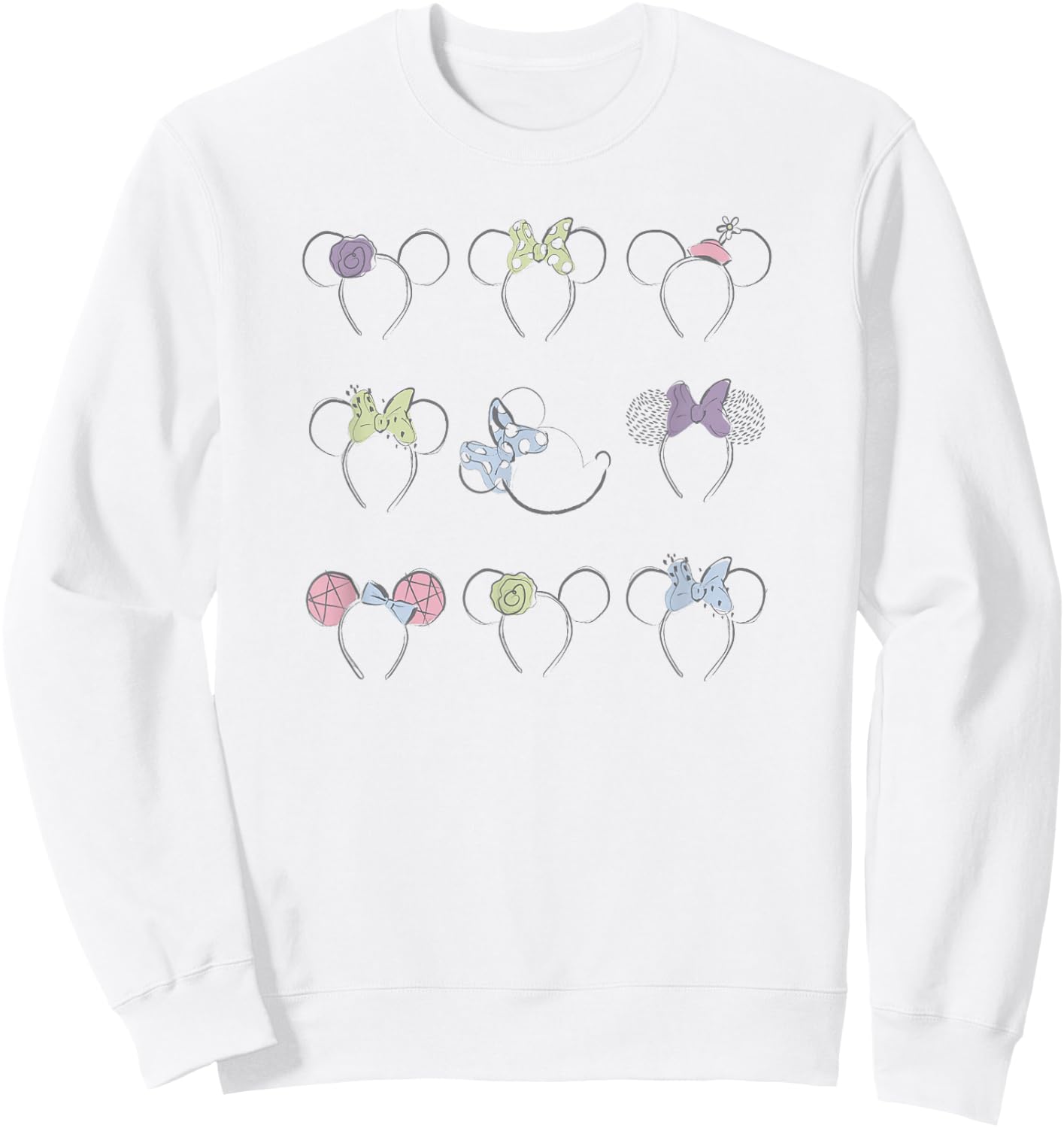 Disney Minnie Mouse Disneyland Headbands Ears Illustration Sweatshirt - Sweatshirt | White