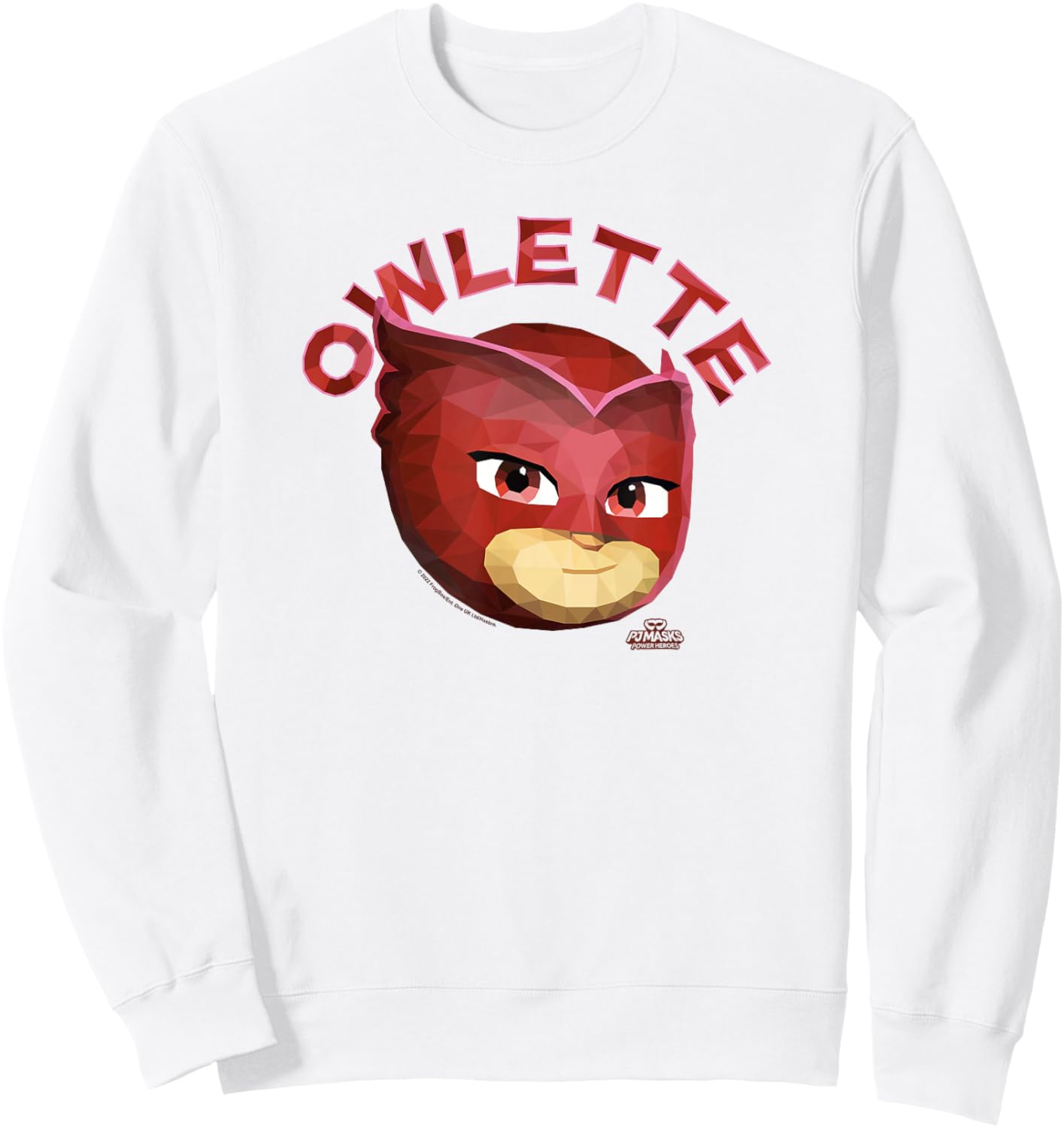 PJ Masks Owlette Power Hero Art Big Face Logo Sweatshirt - Sweatshirt | White