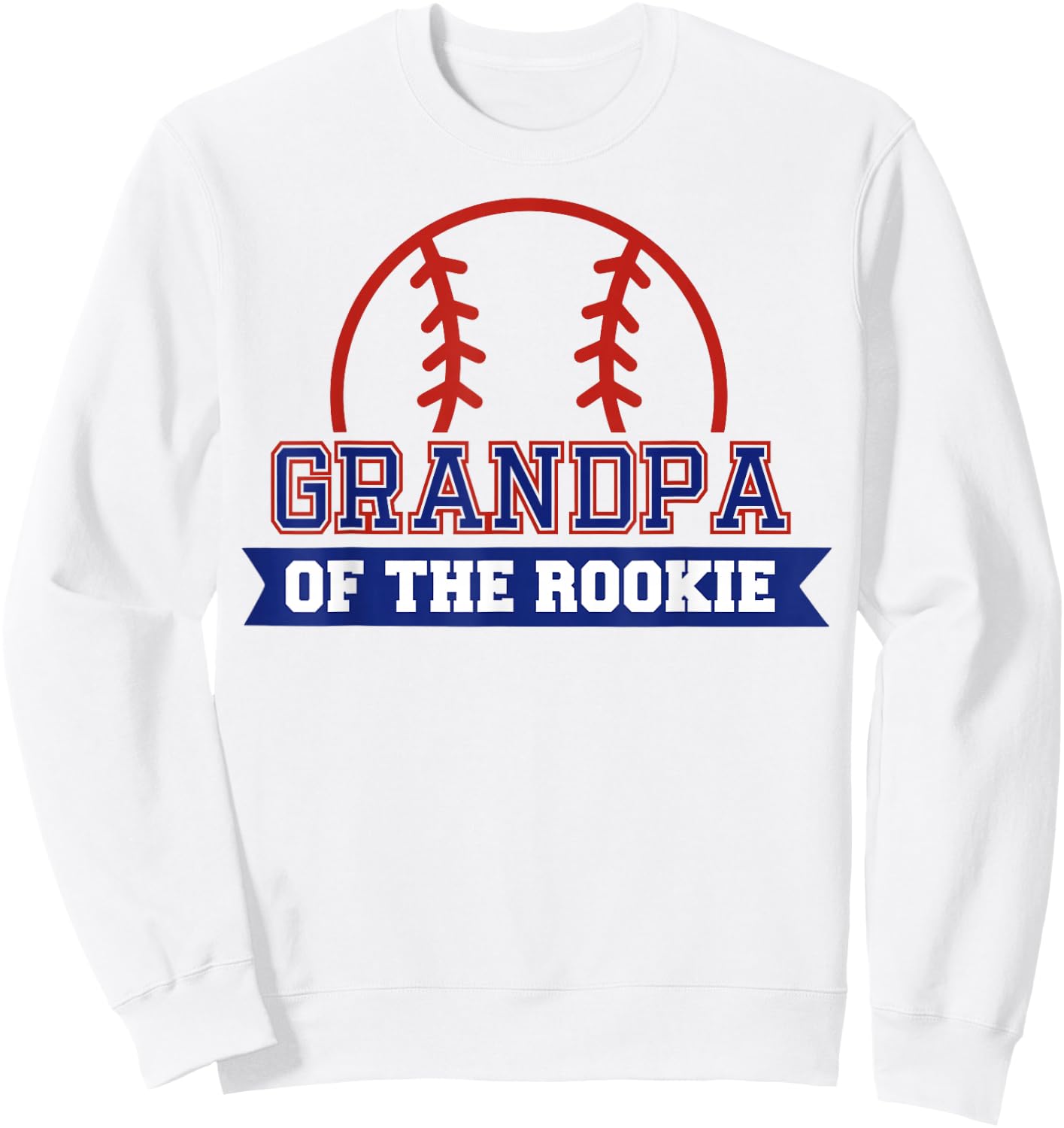 Grandpa of Rookie 1st Birthday Baseball Theme Matching Party Sweatshirt - Sweatshirt | White