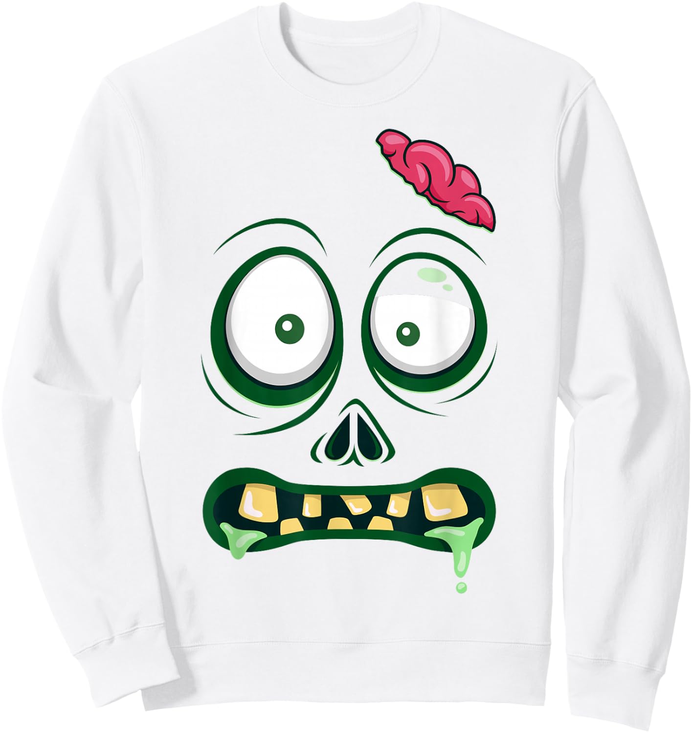 Monster Face Halloween Matching Costume Zombie Men Women Kid Sweatshirt - Sweatshirt | White