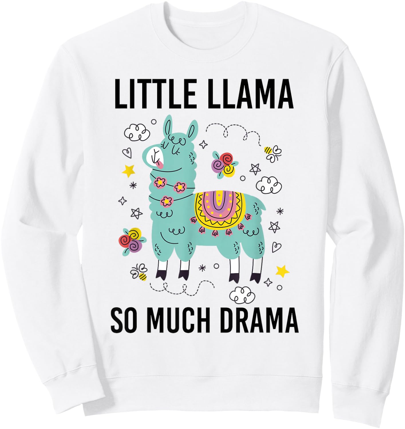 Llama Shirt Kids Boys Toddler Little Llama So much Drama Sweatshirt - Sweatshirt | White