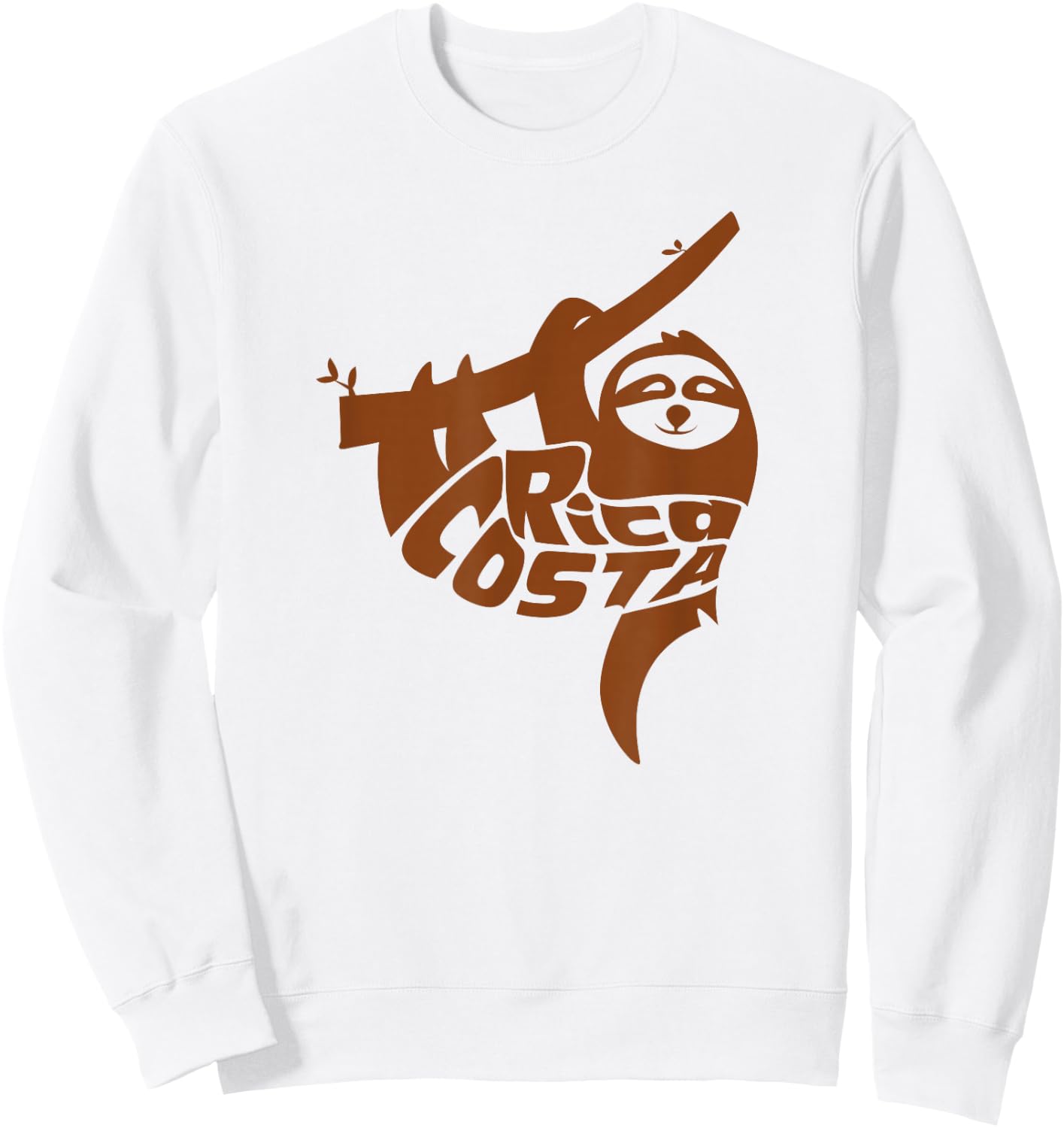 Costa Rica Sloth Word Art - Funny Animal Sweatshirt - Sweatshirt | White