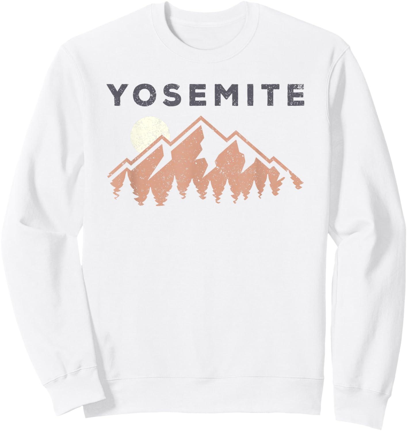 Retro Yosemite California Established 1890 National Park Sweatshirt - Sweatshirt | White