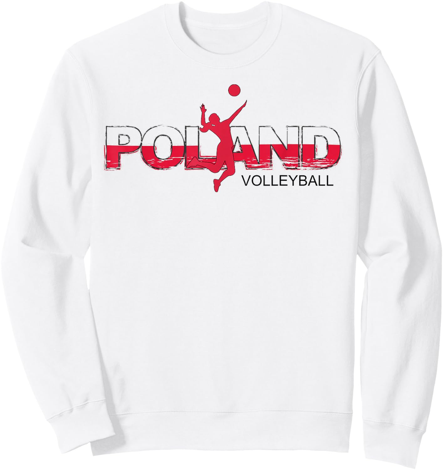 Polish Girls Volleyball Player Sports Poland National Flag Sweatshirt - Sweatshirt | White