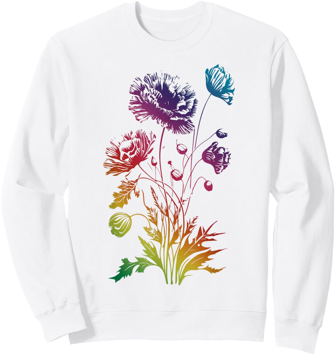 Poppies, spring bloomers, summer, flower, garden, outdoor Men Women Girls Kids Sweatshirt - Sweatshirt | White