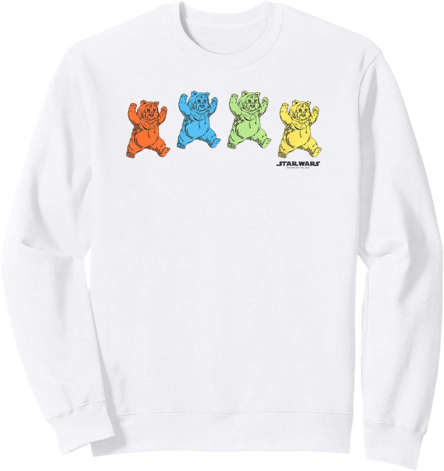 Star Wars Rainbow Vintage Grateful Dead Ewoks Sweatshirt - Sweatshirt | White