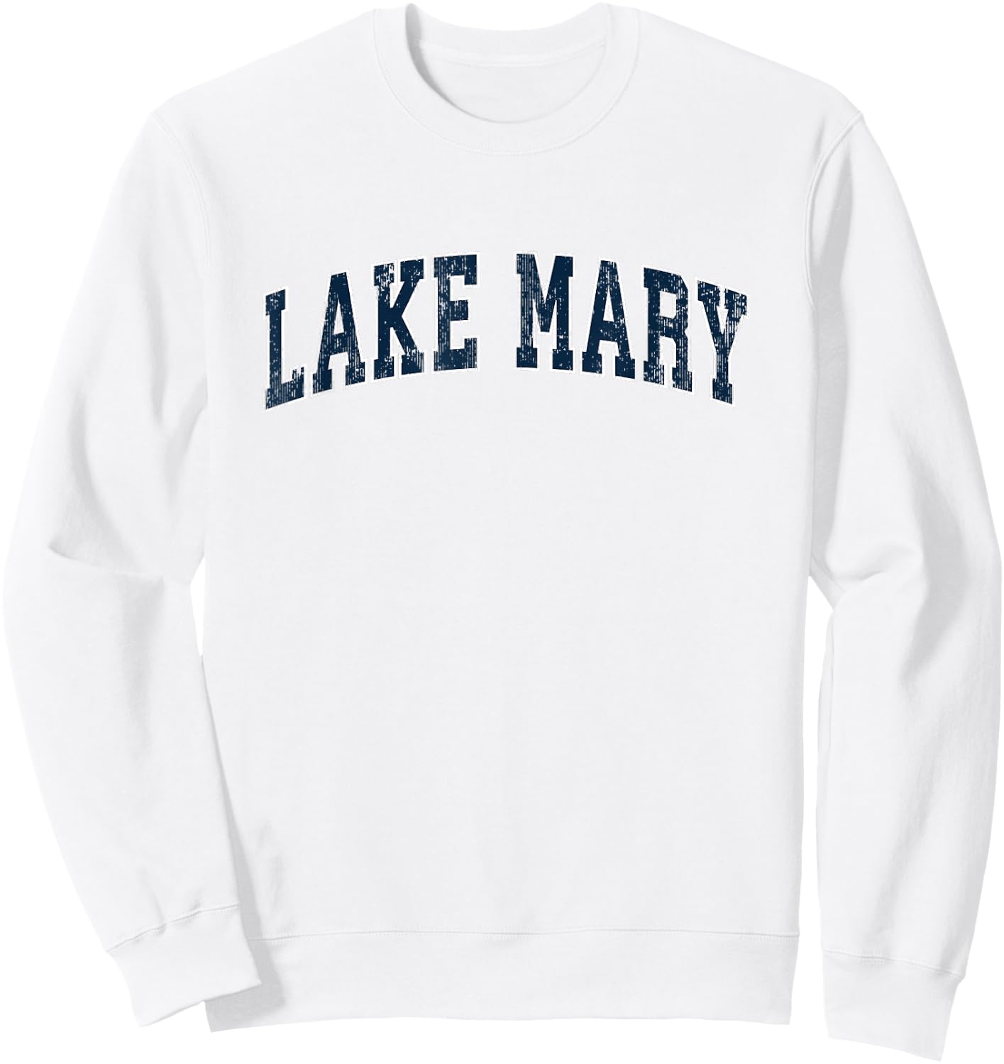 Lake Mary Florida FL Vintage Sports Design Navy Design Sweatshirt - Sweatshirt | White