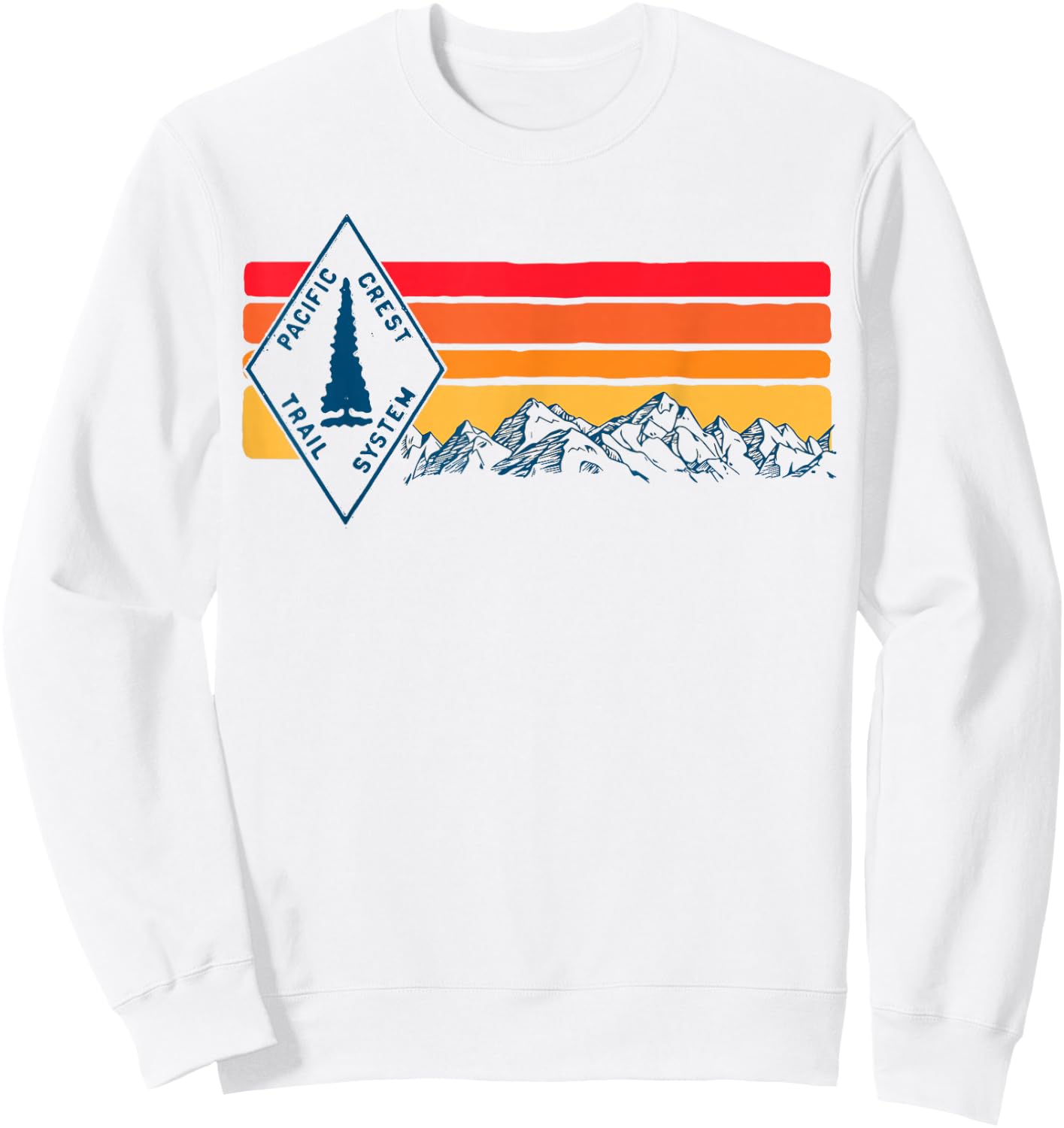 Vintage Pacific Crest Trail Marker Sign Retro Hiking in Sweatshirt - Sweatshirt | White