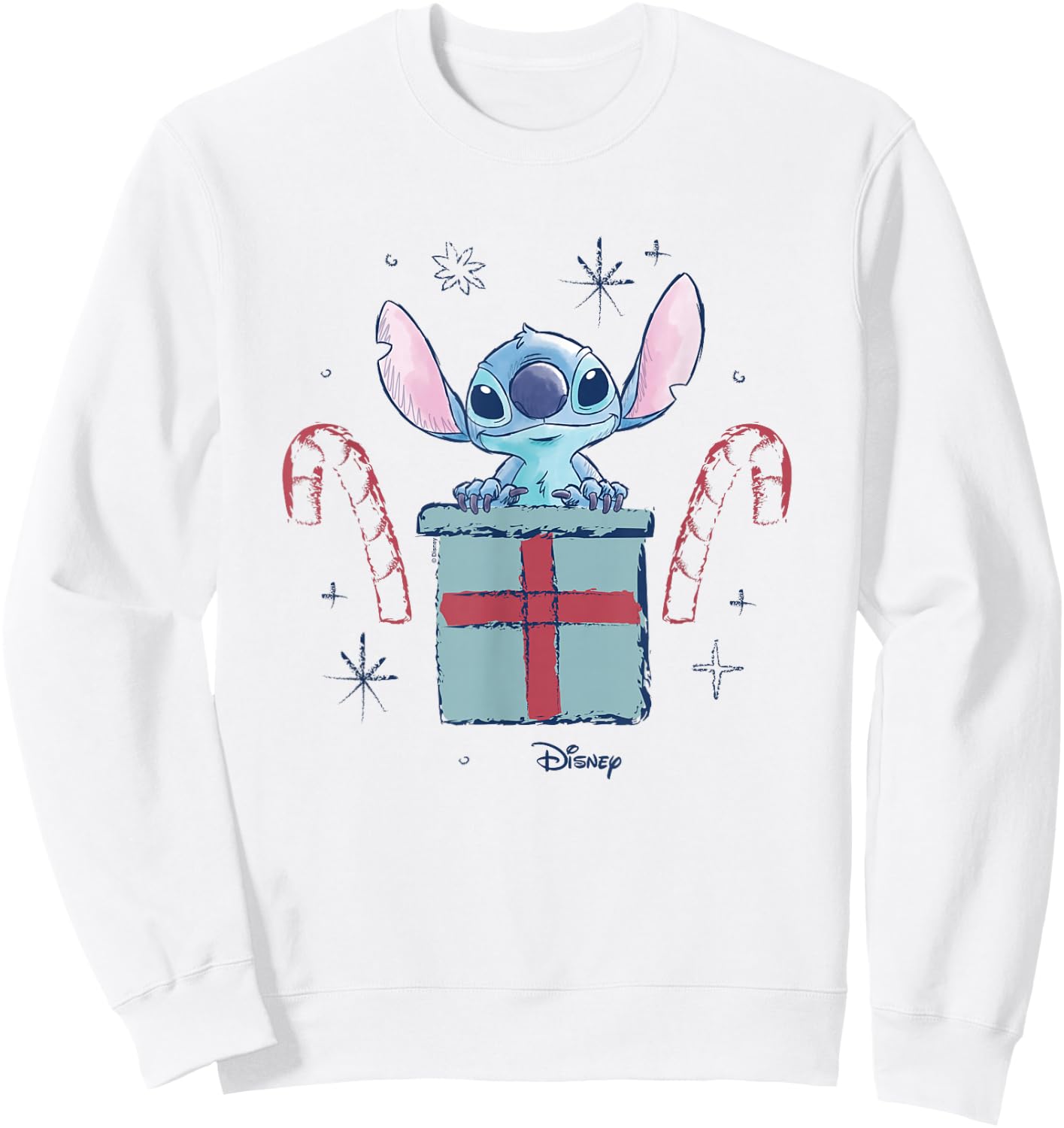 Lilo & Stitch - Christmas Stitch Candy Cane Gift Sweatshirt - Sweatshirt | White
