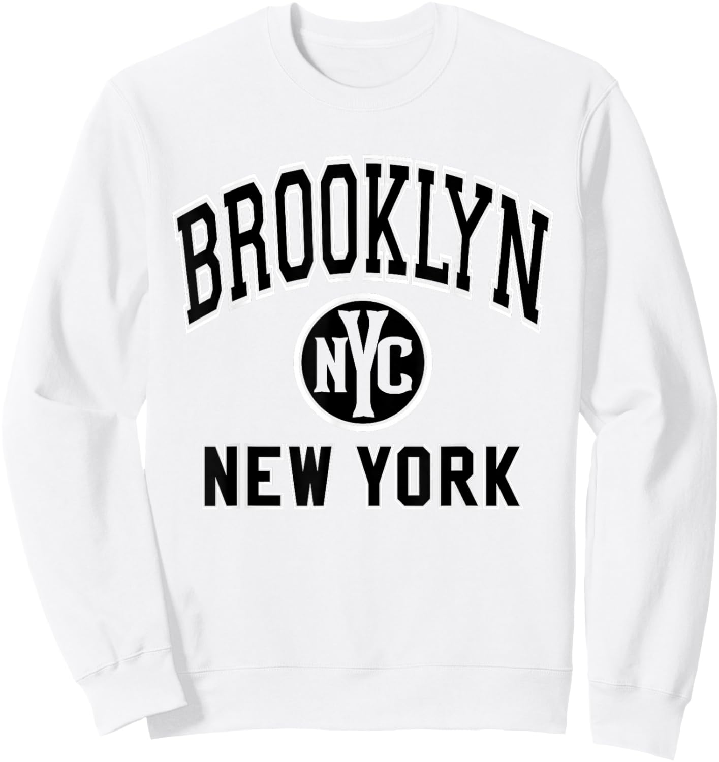 Brooklyn NYC New York Pink with Black Print Sweatshirt - Sweatshirt | White