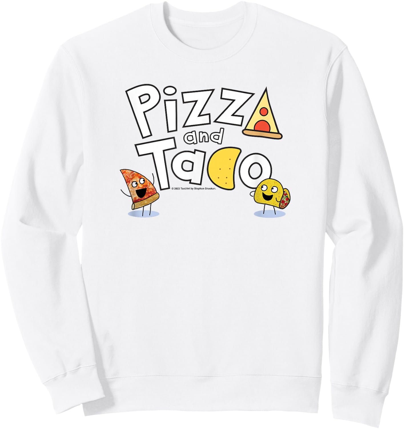 Pizza and Taco Logo Sweatshirt - Sweatshirt | White
