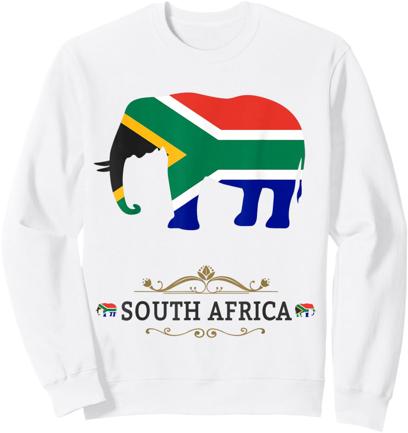 Elephant South Africa Outfit Ideas Kids & South African Flag Sweatshirt - Sweatshirt | White