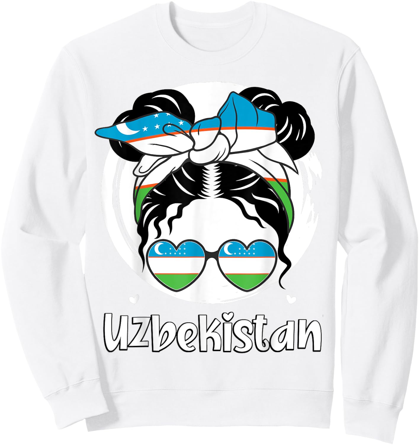 Uzbekistan, Uzbekistani Girl, Uzbekistan Flag, Uzbek Girl Sweatshirt - Sweatshirt | White