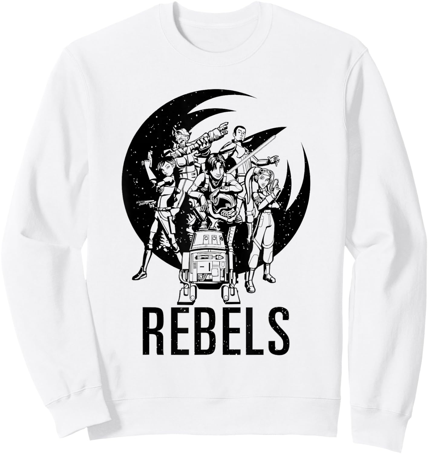 Star Wars Rebels Main Heroes Black & White Group Shot Sweatshirt - Sweatshirt | White