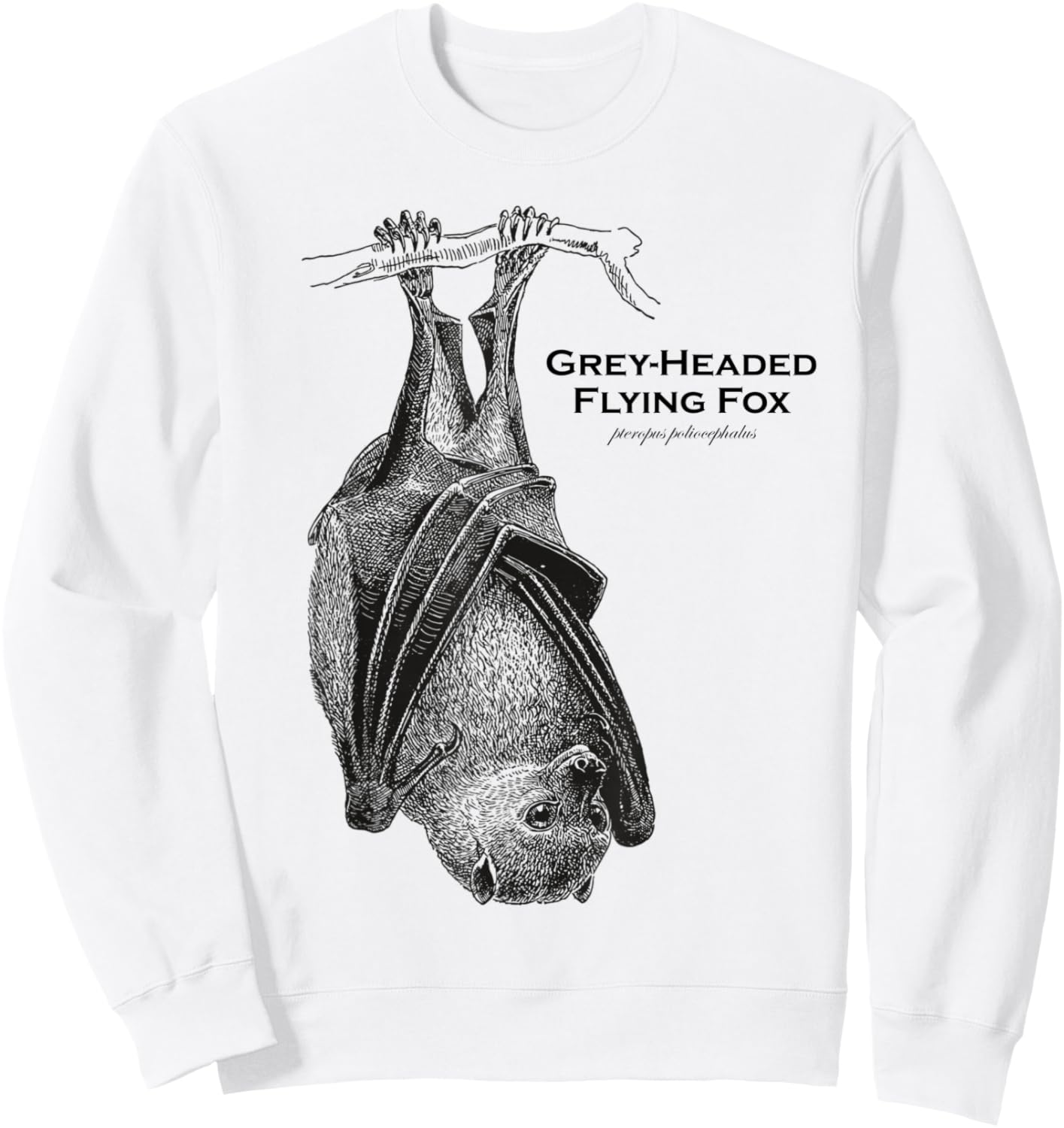 Vintage Animal Retro Wildlife Flying Fox Sweatshirt - Sweatshirt | White